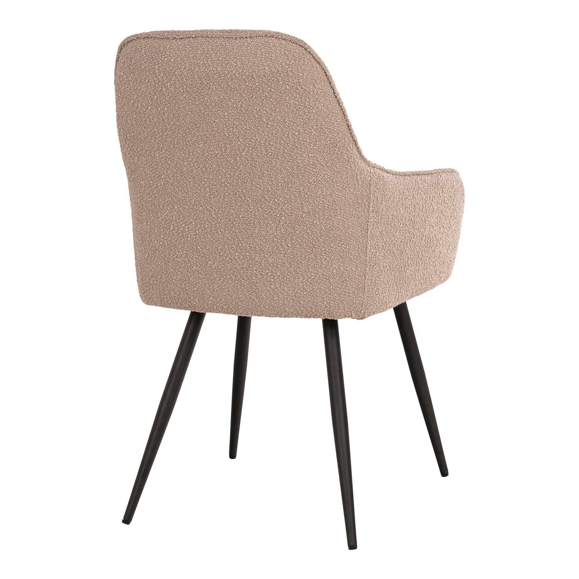 Harboeetkamerstoel in beige bouclé, set van 2