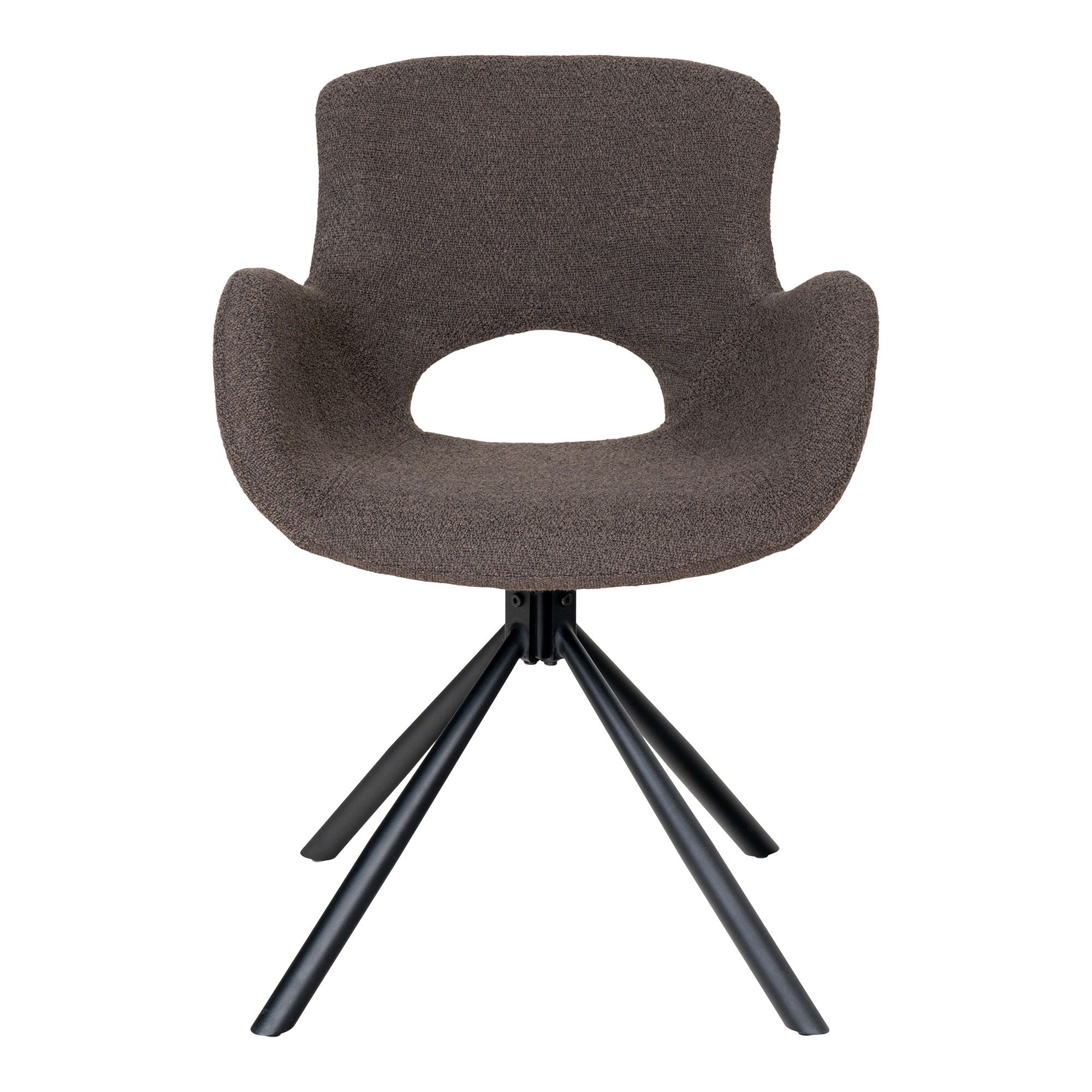 Amorim eetkamerstoel bruin bouclé, set van 2