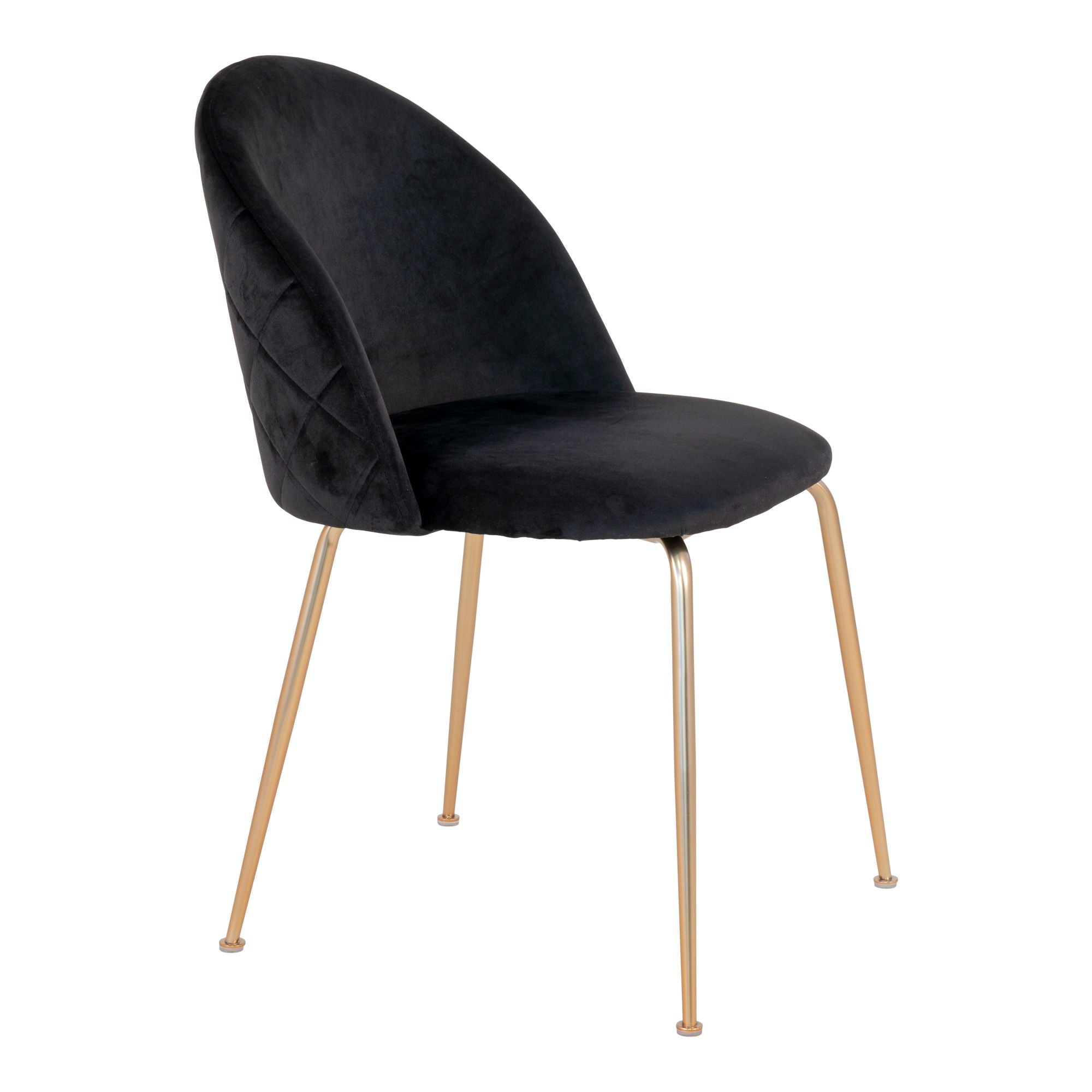 Geneve eetkamerstoel in zwart velvet, set van 2