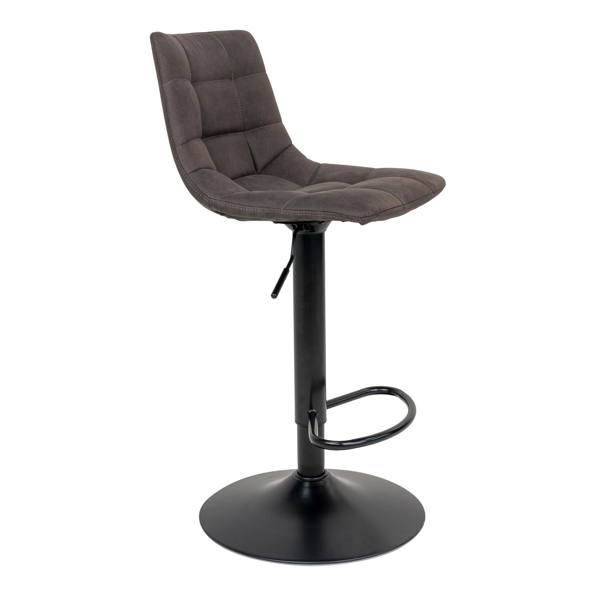 Middelfart barstoel in antraciet microfiber, set van 2