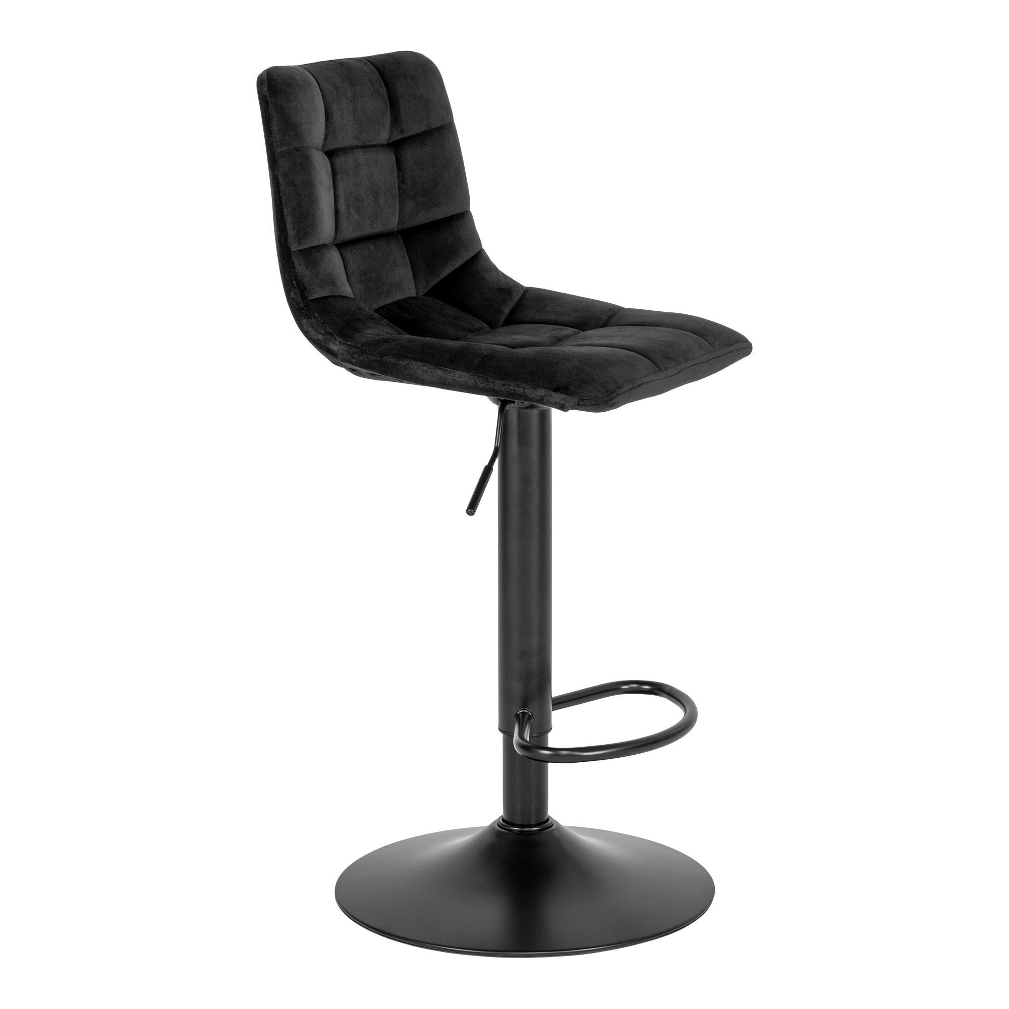 Middelfart barstoel in zwart velvet, set van 2