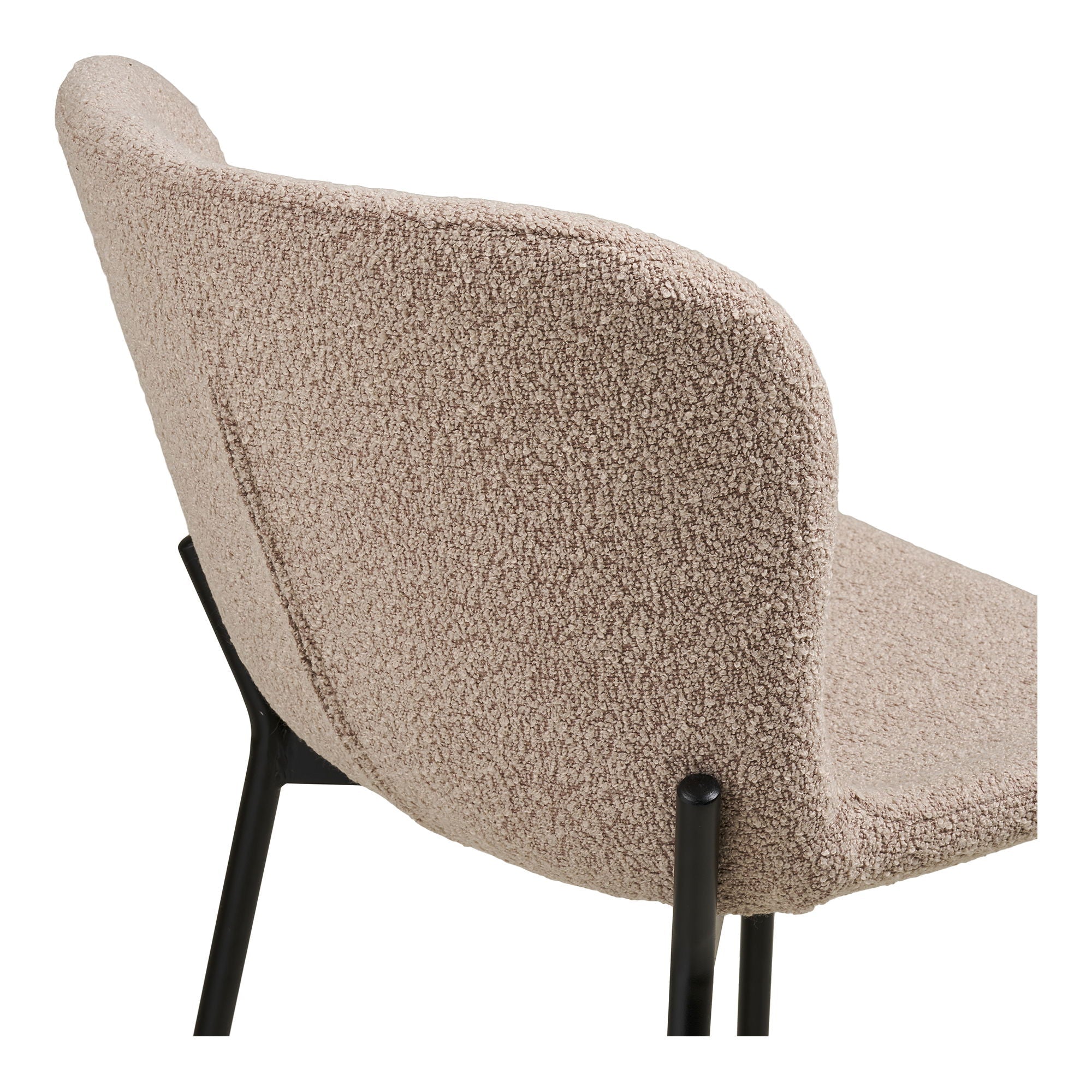 Maceda barstoel in beige bouclé, set van 2