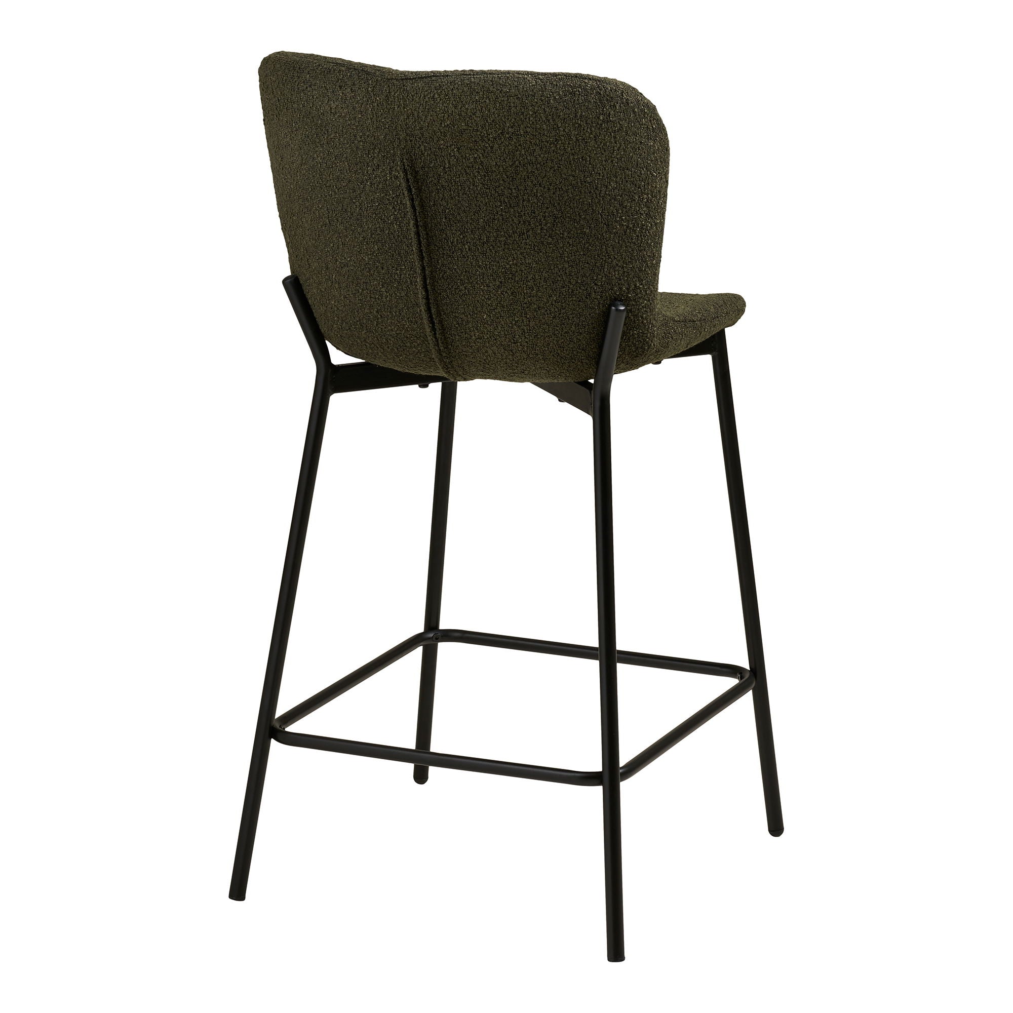 Maceda barstoel  in groen bouclé, set van 2