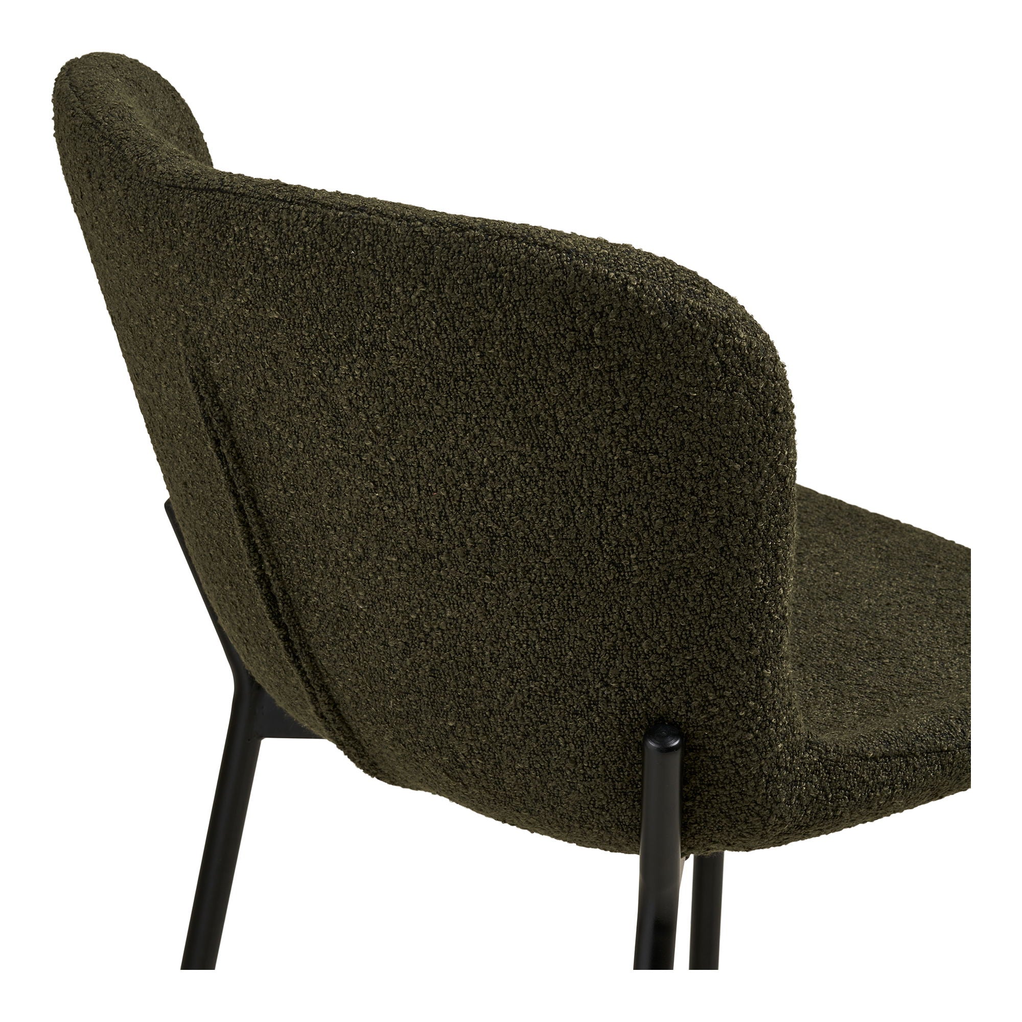 Maceda barstoel  in groen bouclé, set van 2