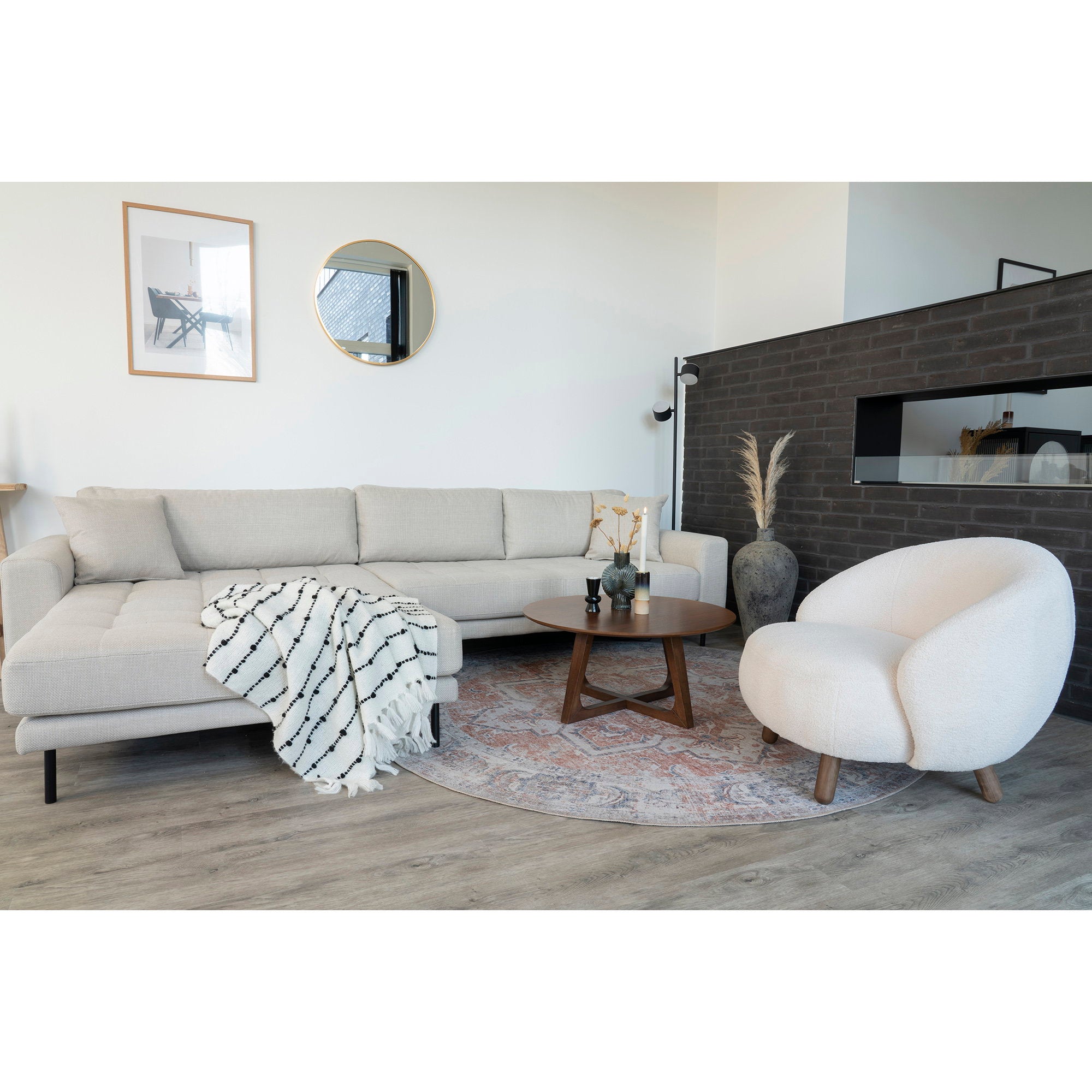 Hellerup salontafel, walnut veneer ø75x36 cm