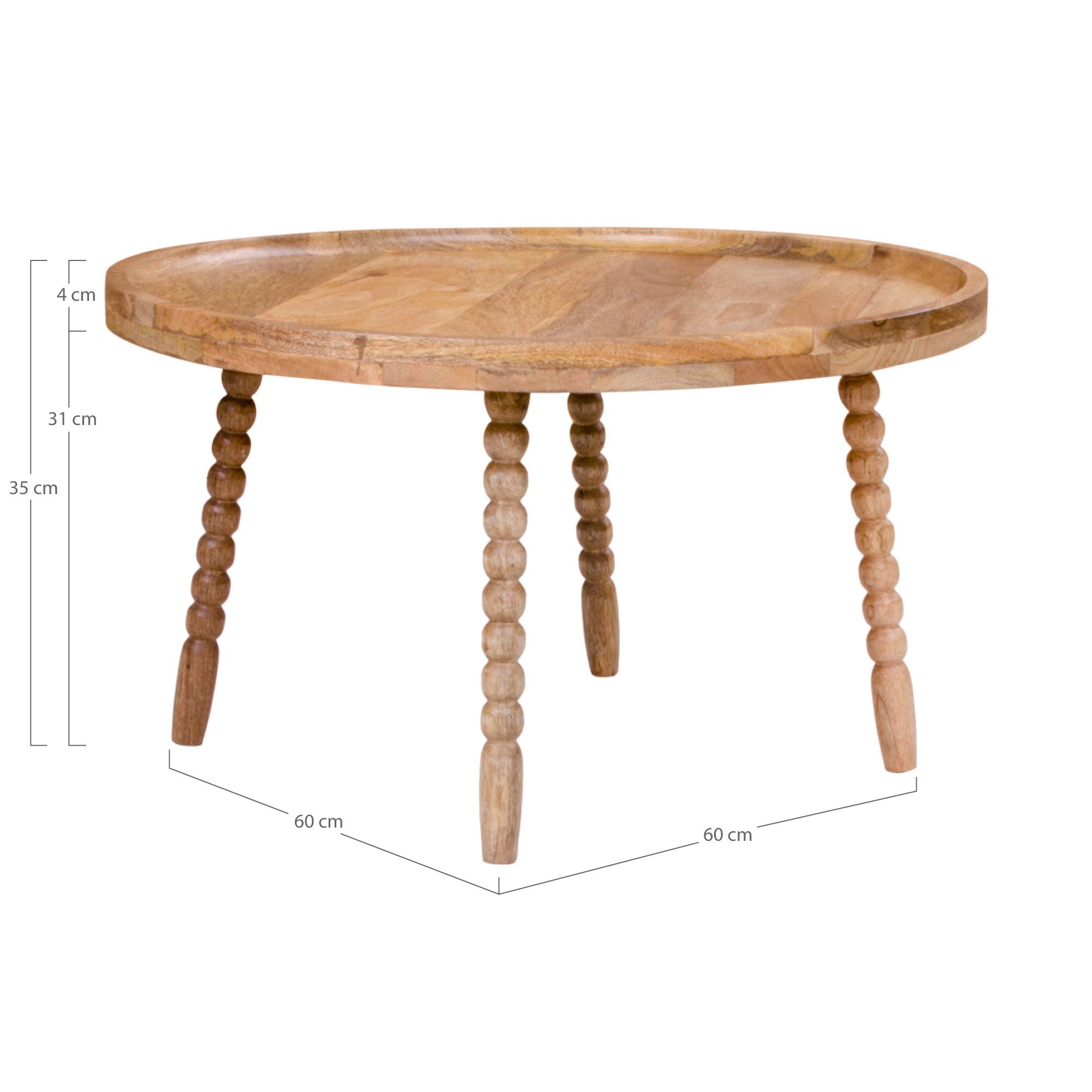 Jammu salontafel, mango natural ø60x35 cm