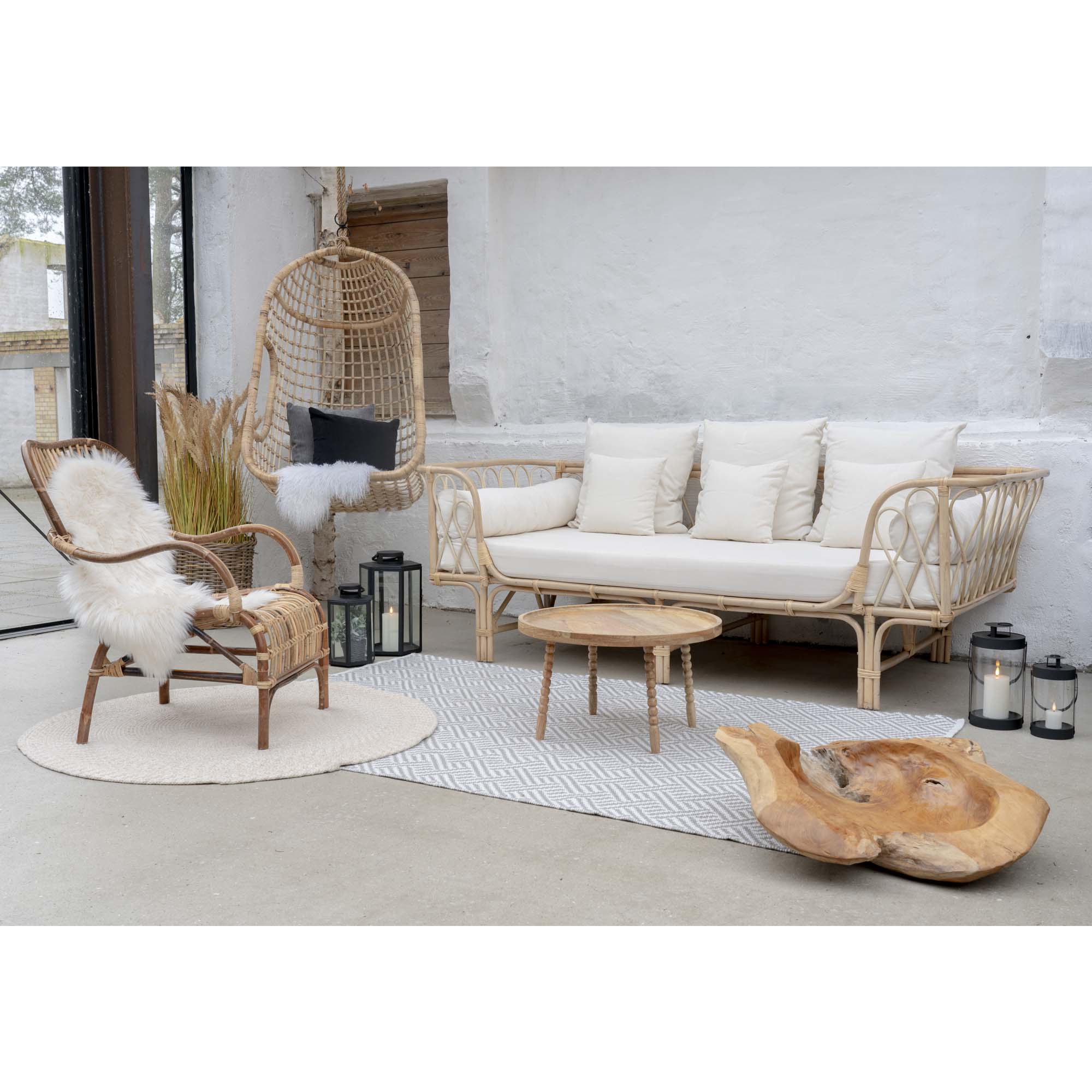 Jammu salontafel, mango natural ø60x35 cm