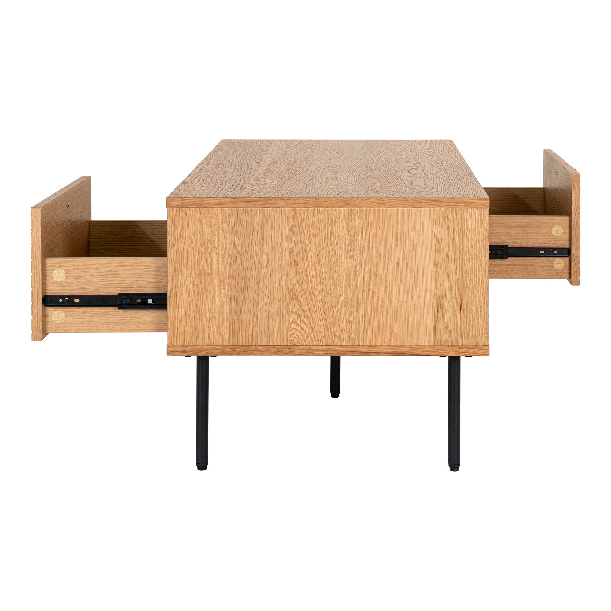 Kyoto salontafel met lades in oak veneer, 50x100x45 cm