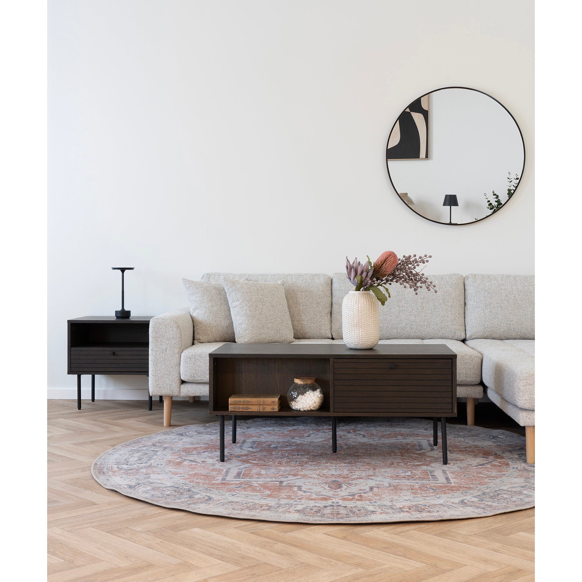 Kyoto salontafel met lades in hout, 50x100x45 cm