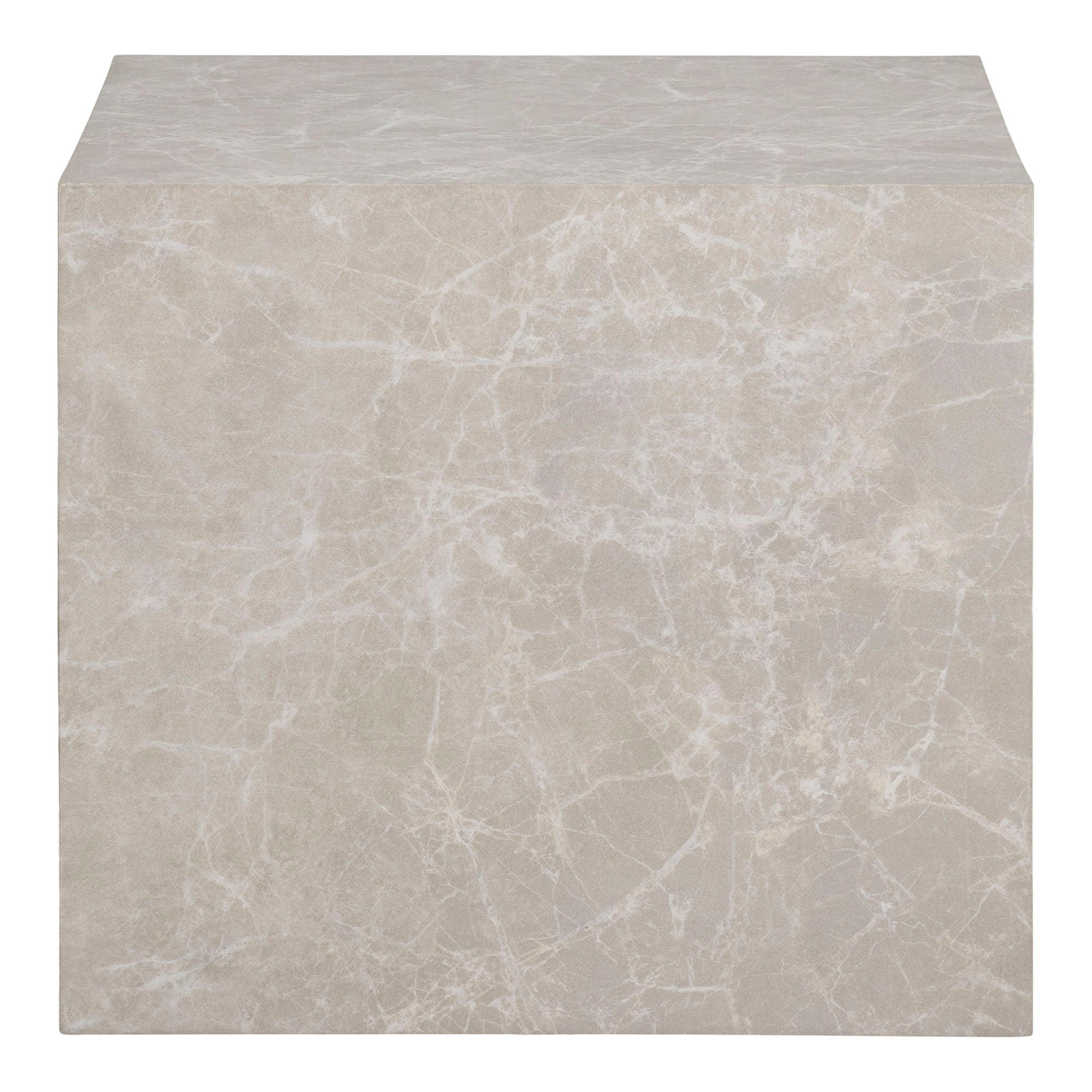 Prague salontafel, marble look, beige set of 2