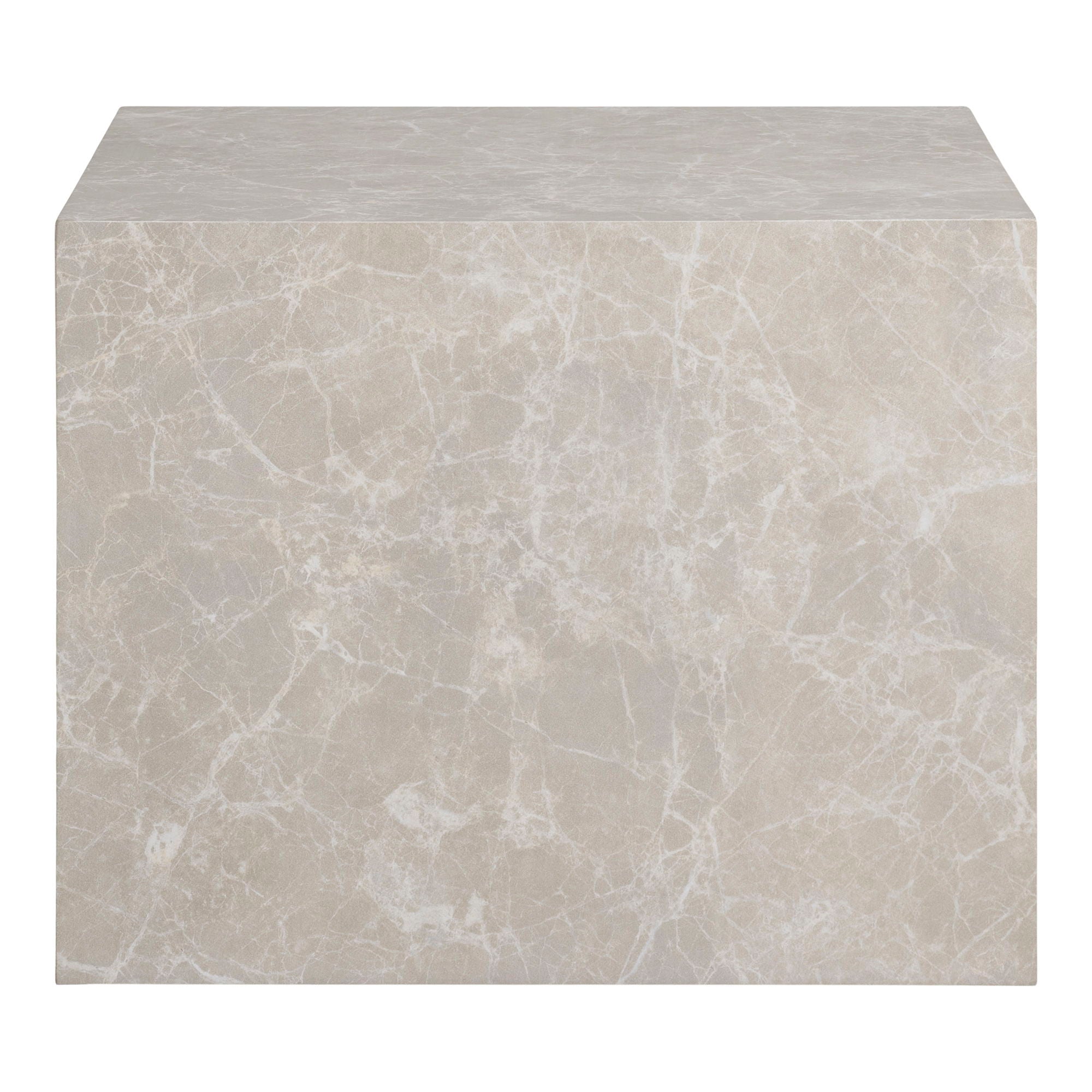 Prague salontafel, marble look, beige set of 2