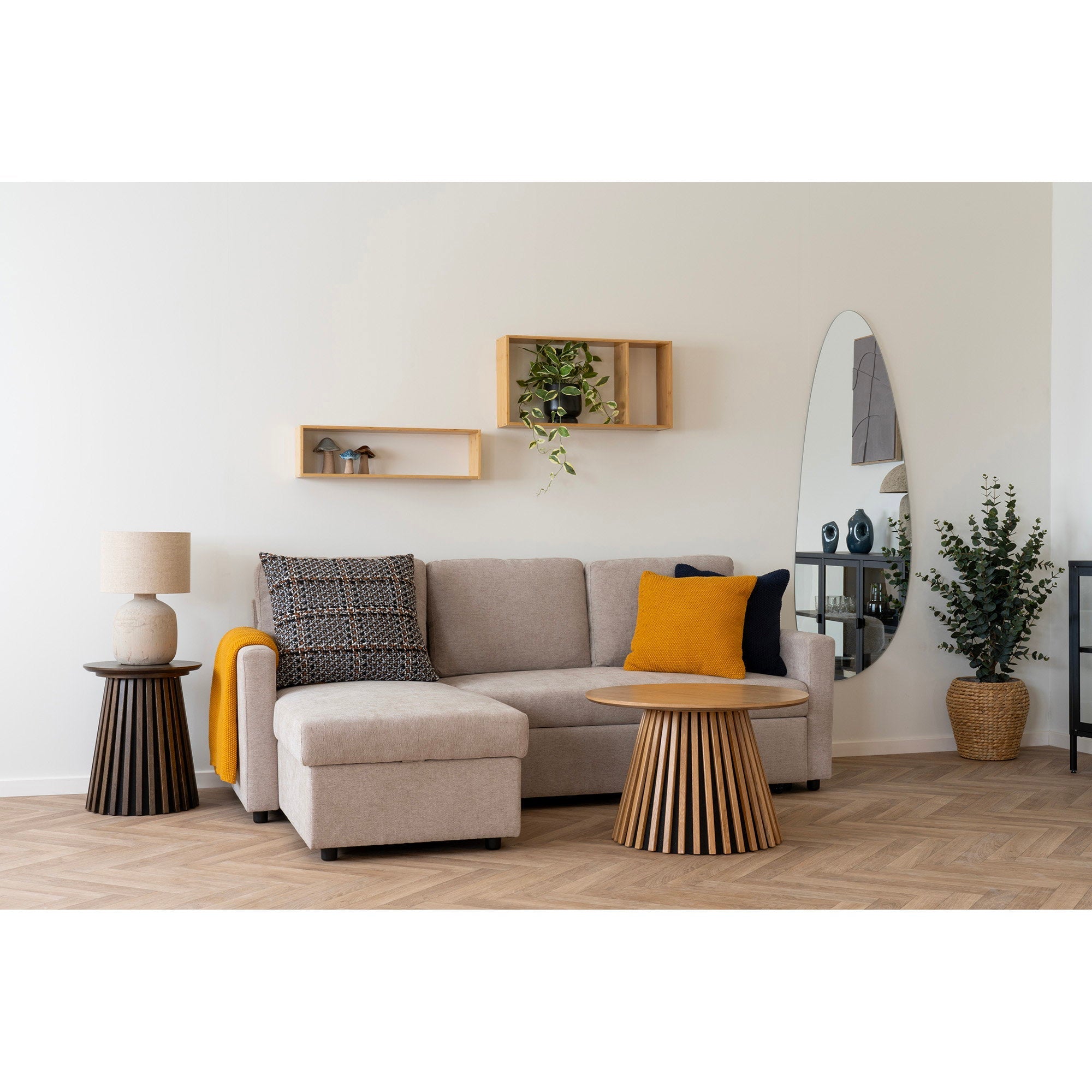 Osaka salontafel, oak veneer, natural ø70x45 cm
