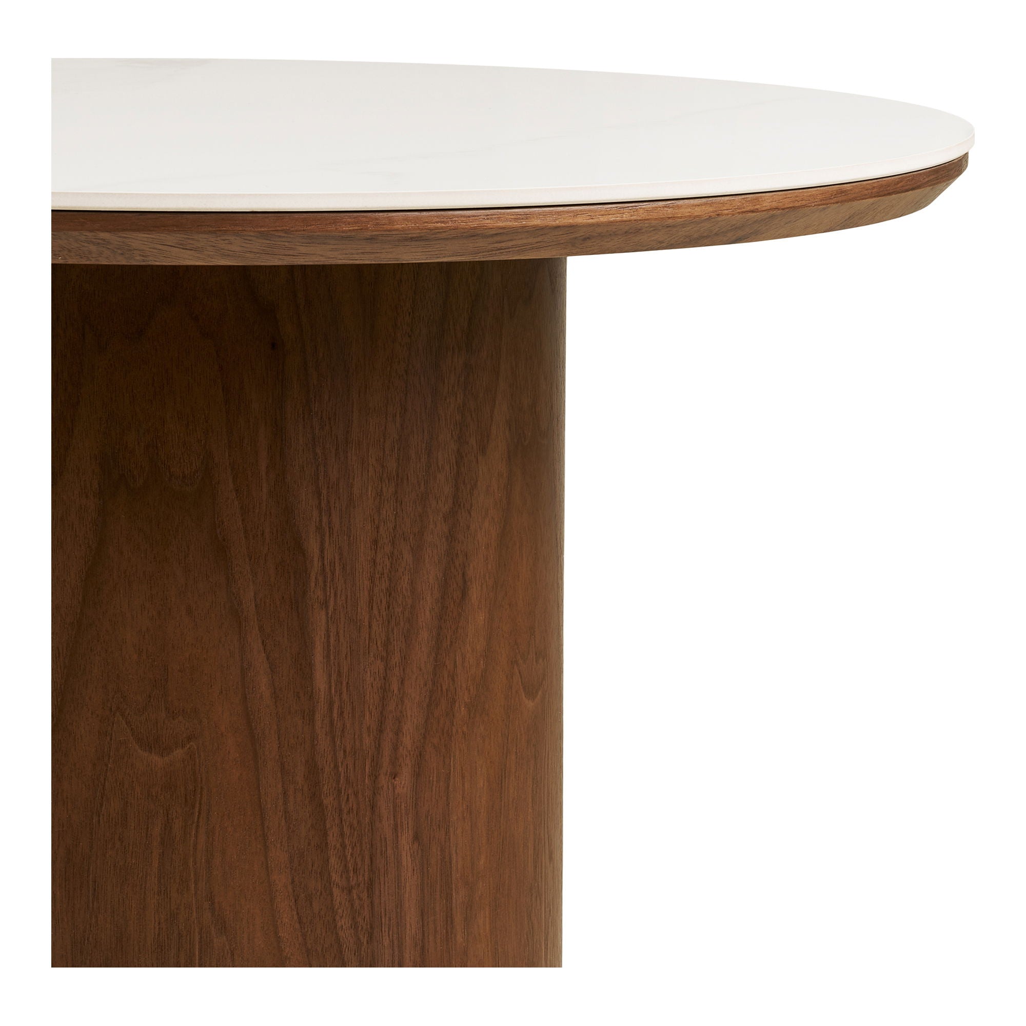 Noli salontafel, ceramic table top/ash veneer, white/dark brown ø60x42 cm