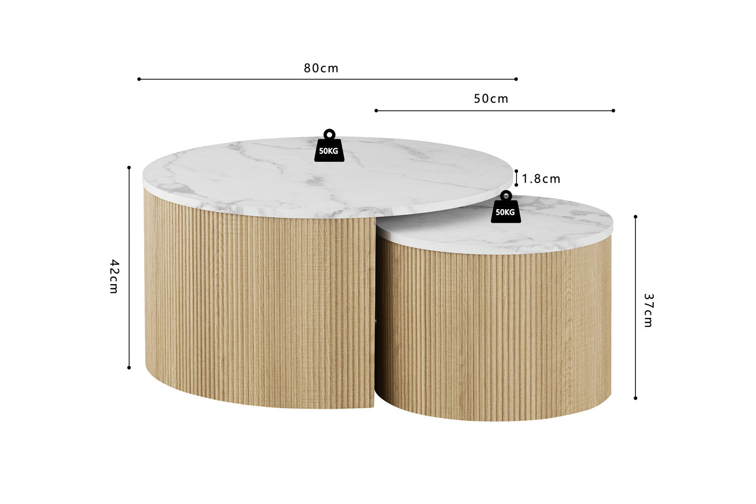 Salontafel Rowan Marmer Beige