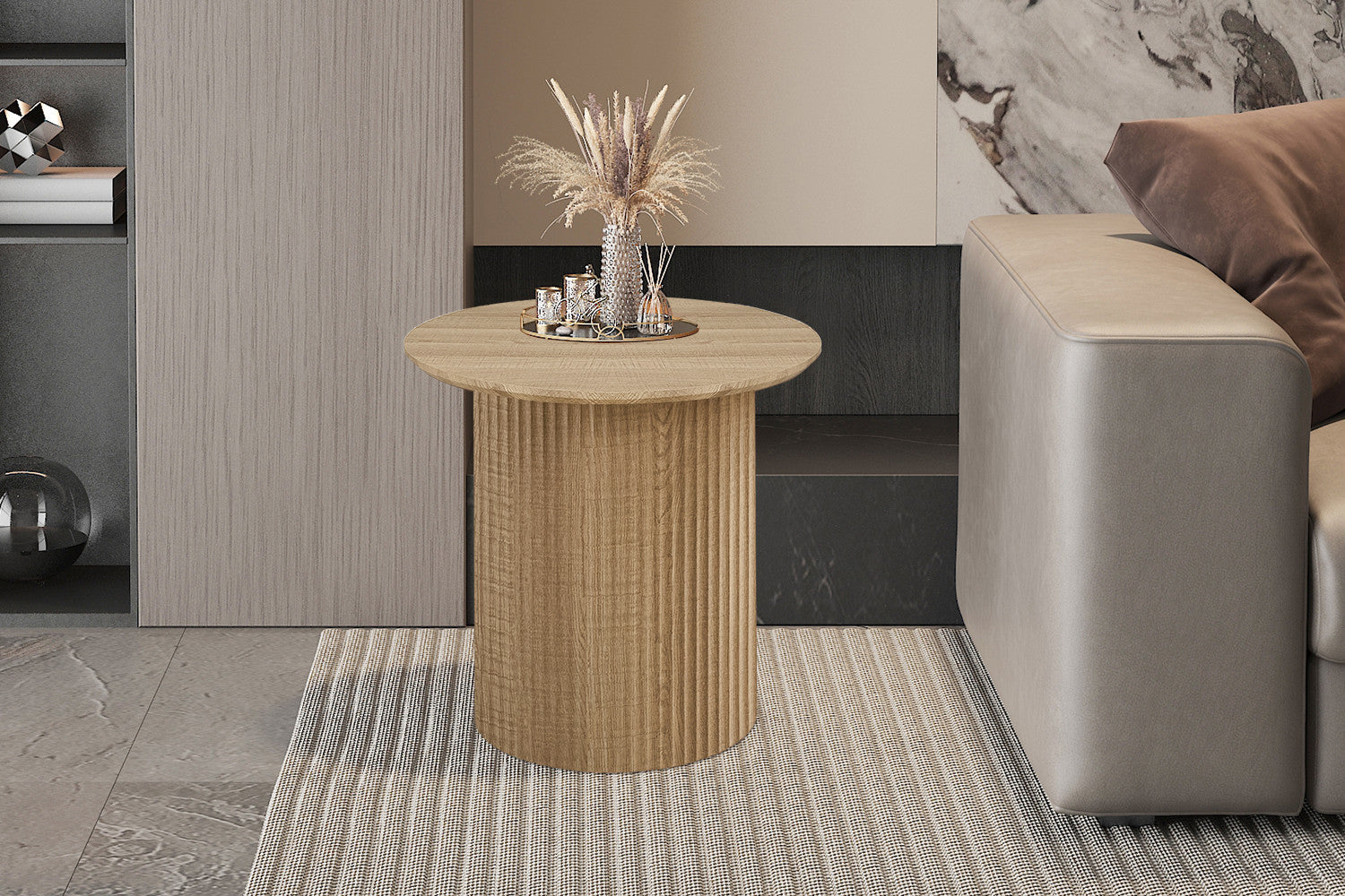 Salontafel 'Lagos' 50 cm Rond Decor Eik Naturel