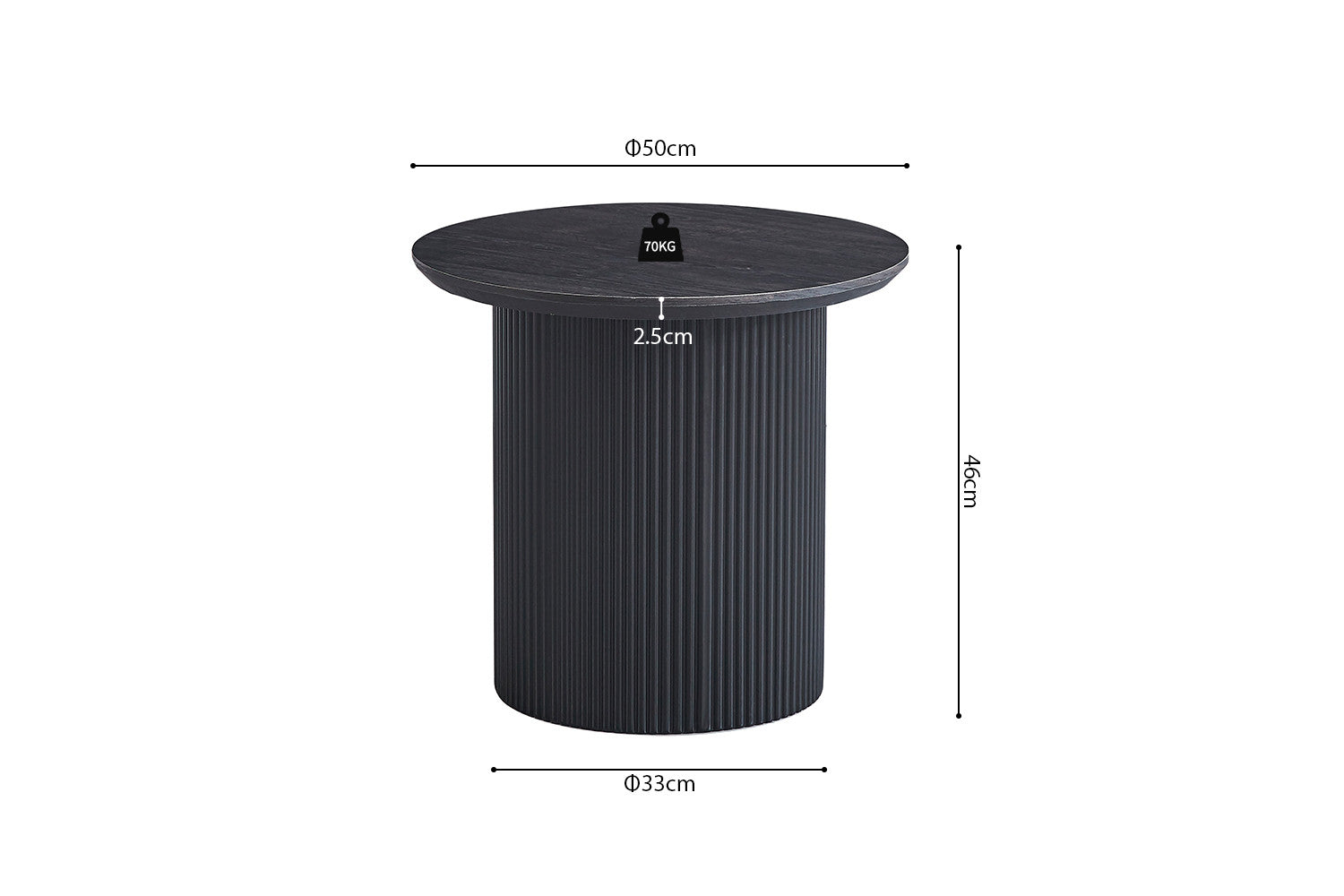 Salontafel Lagos 50 cm Rond Decor Donkerbruin