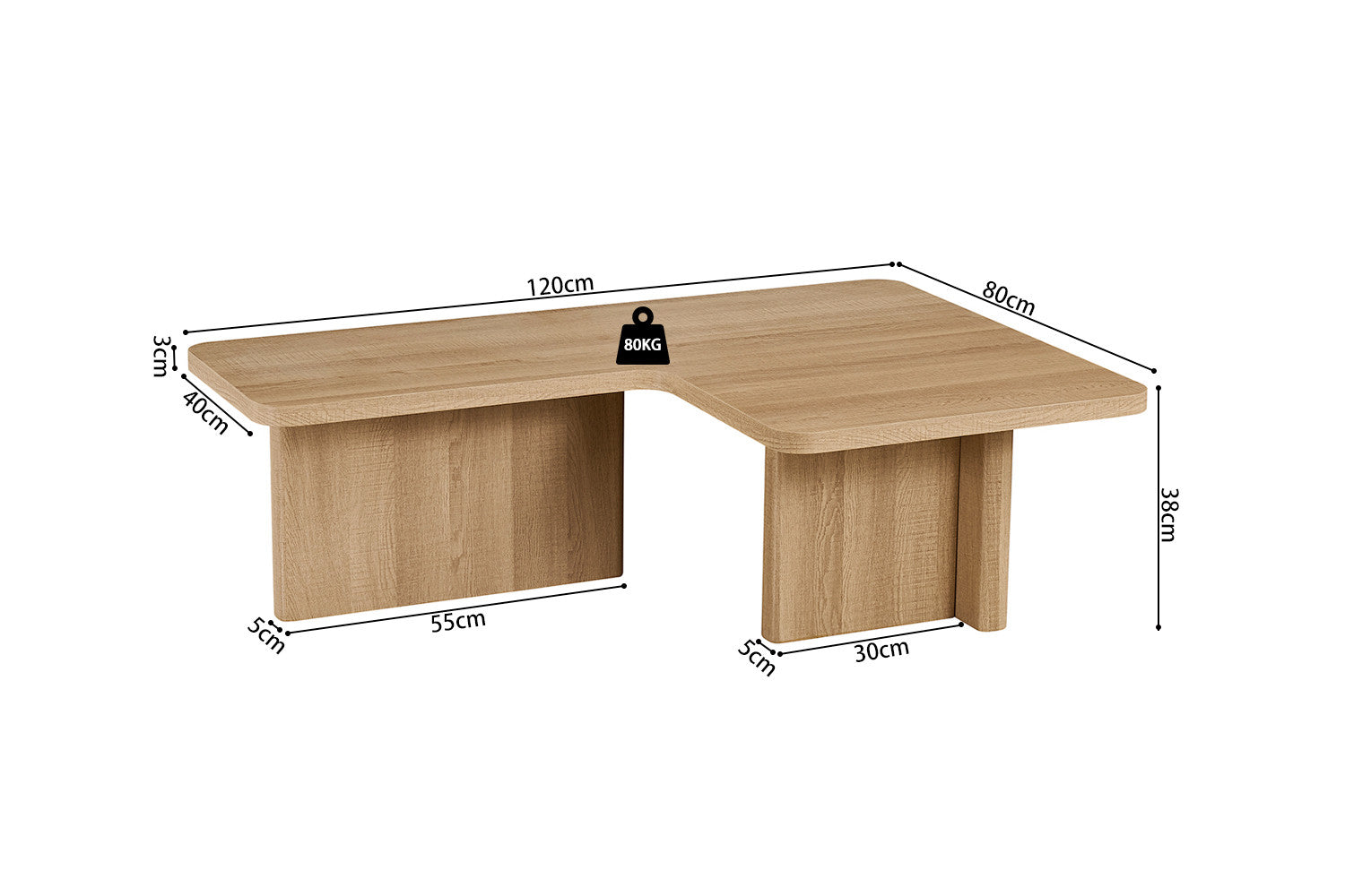 Salontafel Arallo Eik Naturel