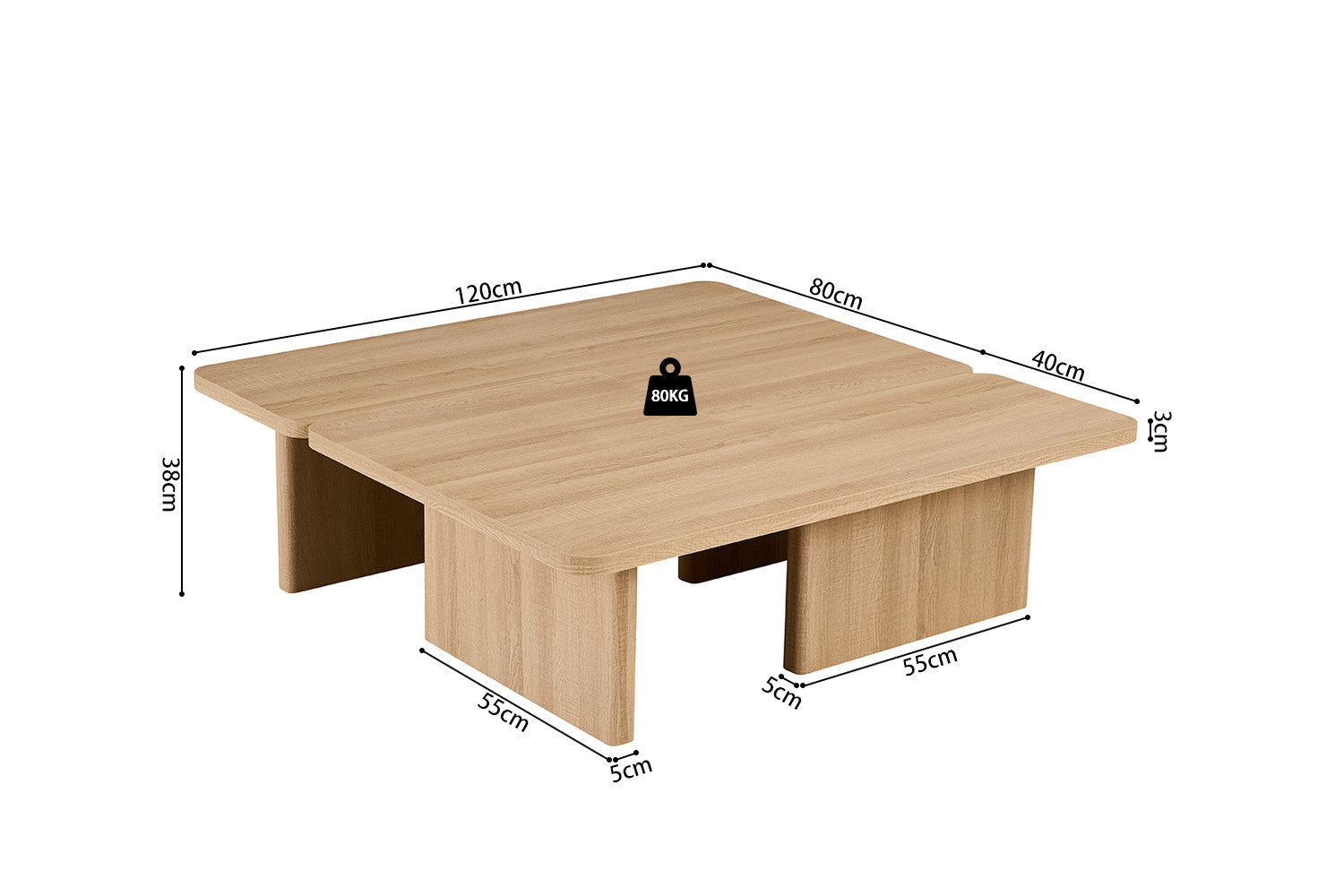 Salontafel Arallo Eik Naturel