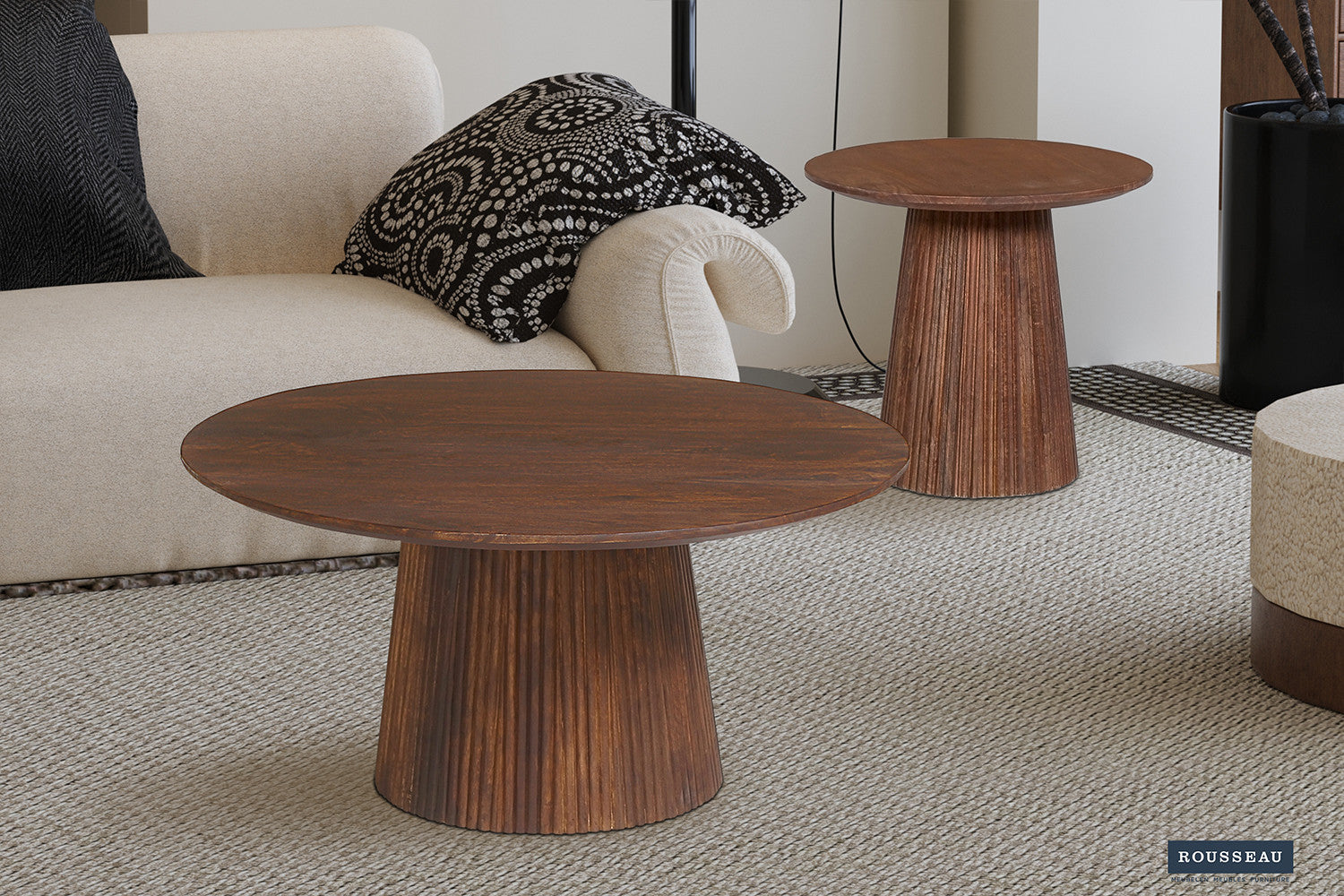 Salontafel 'Miguel' 50 cm Rond Mango hout Lichtbruin