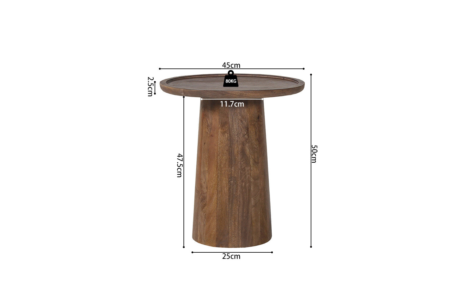 Salontafel Jules 45x50 cm Mangohout