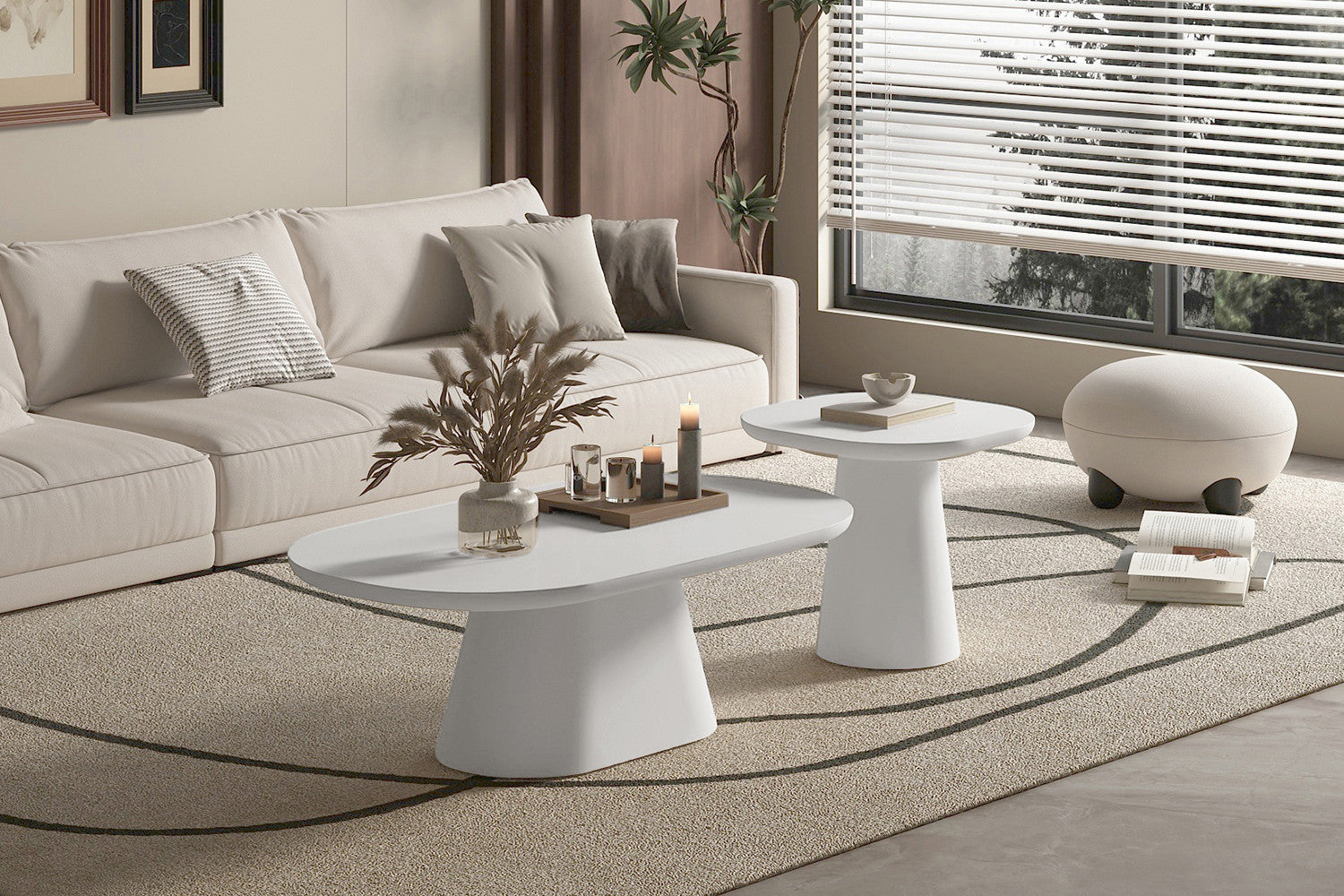 Salontafel Tavira 55 cm Cement Ecru