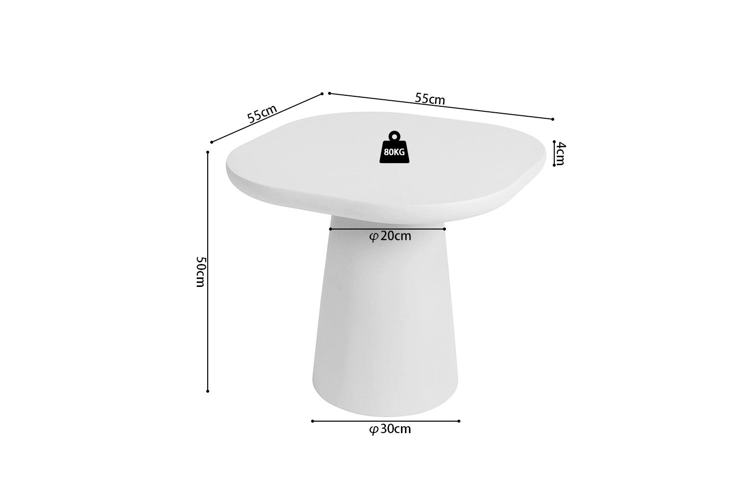 Salontafel Tavira 55 cm Cement Ecru