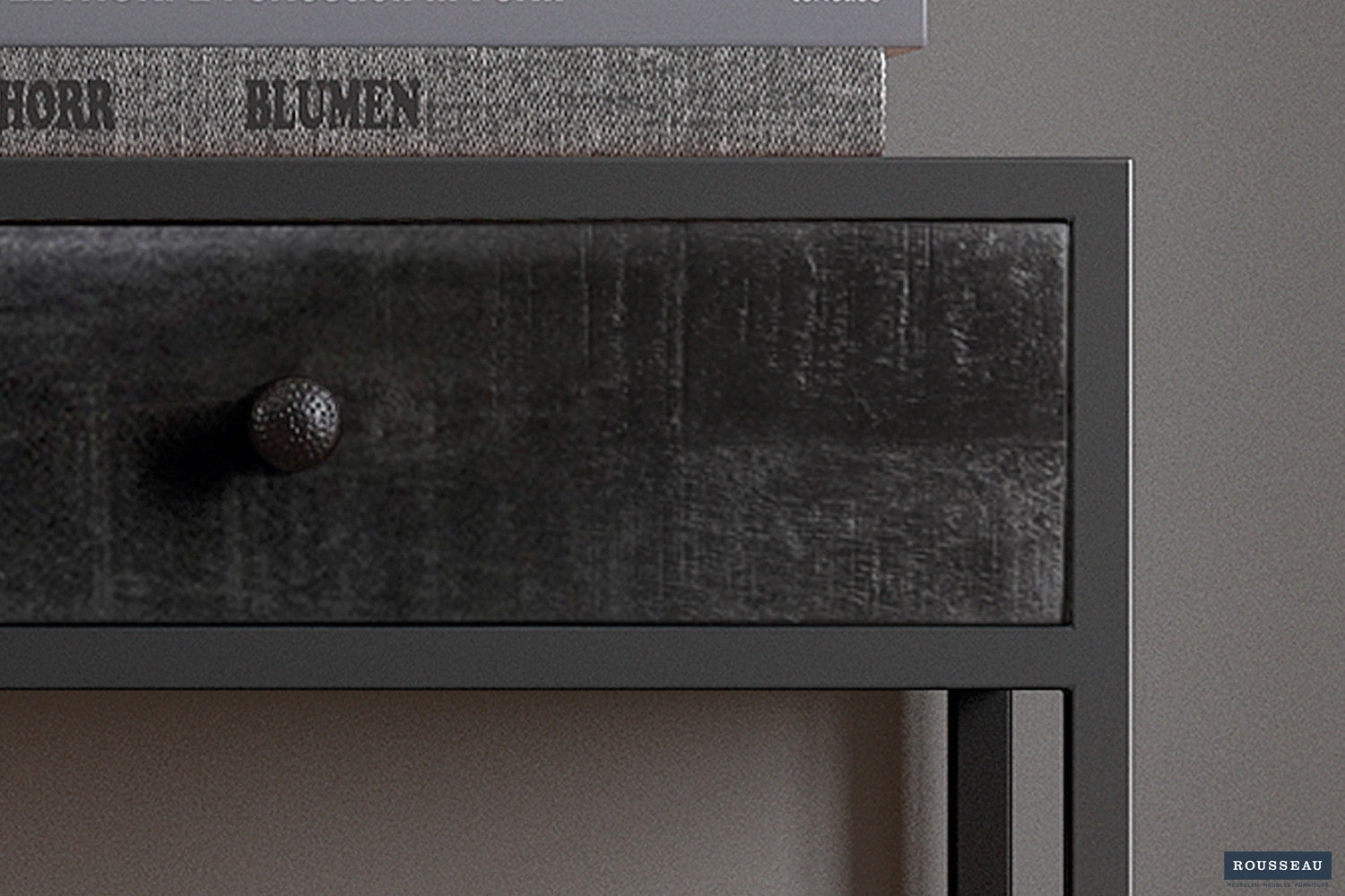 Wandtafel Ace Mango hout Zwart