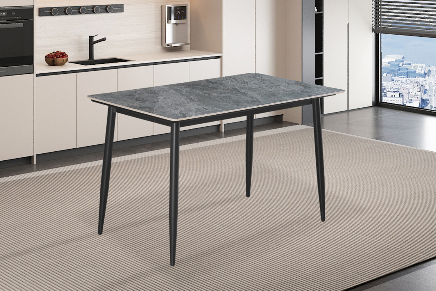 Tafel 'Kenzo' 140 cm Rechthoekig Steen Grijs