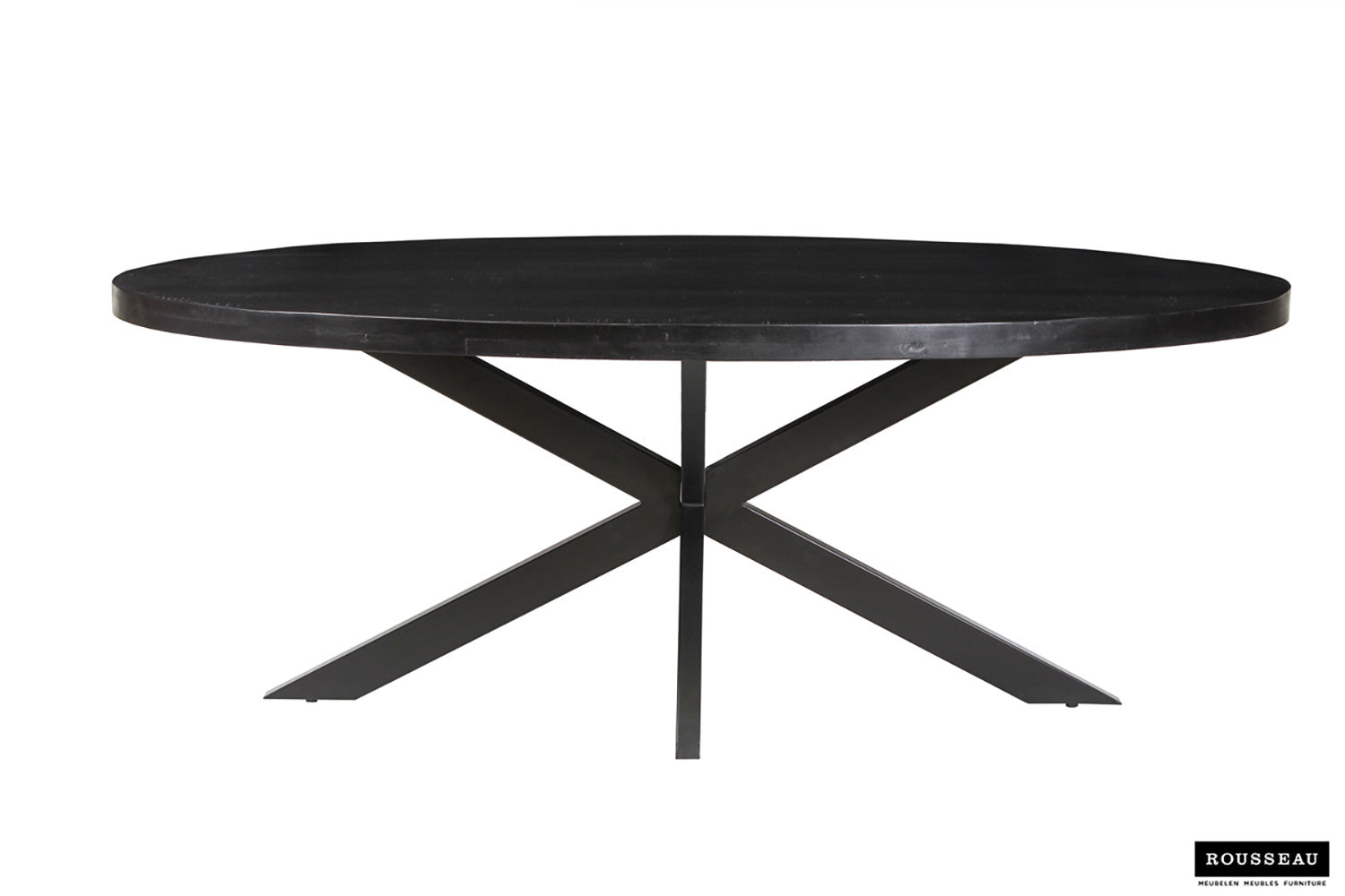 Tafel Alexa 200 cm Ovaal Mango hout zwart