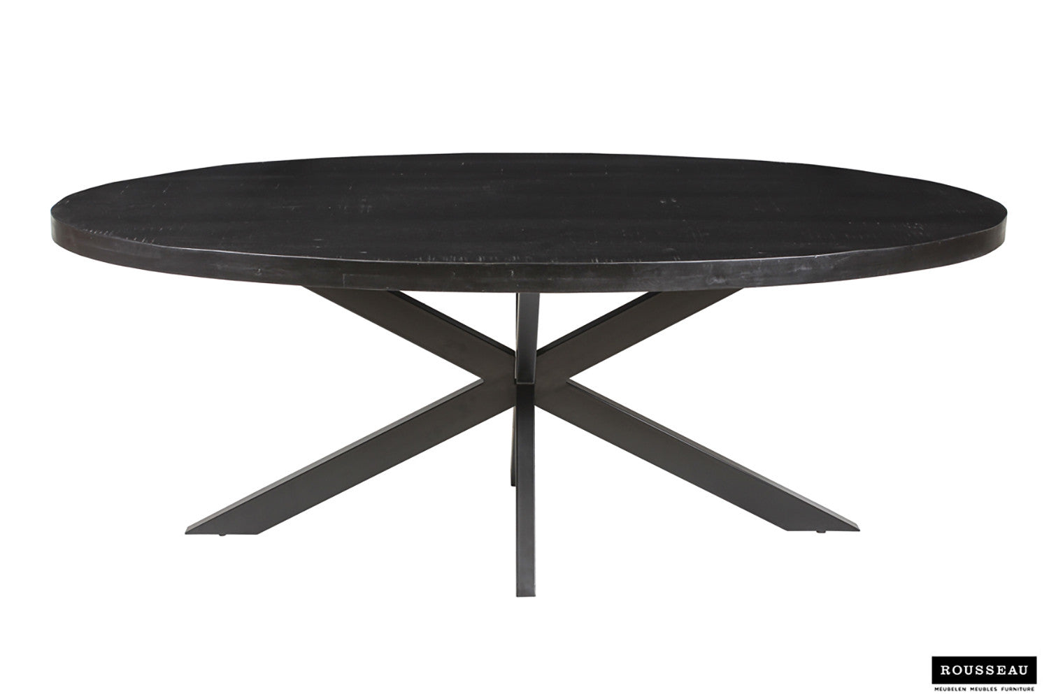Tafel Alexa 200 cm Ovaal Mango hout zwart