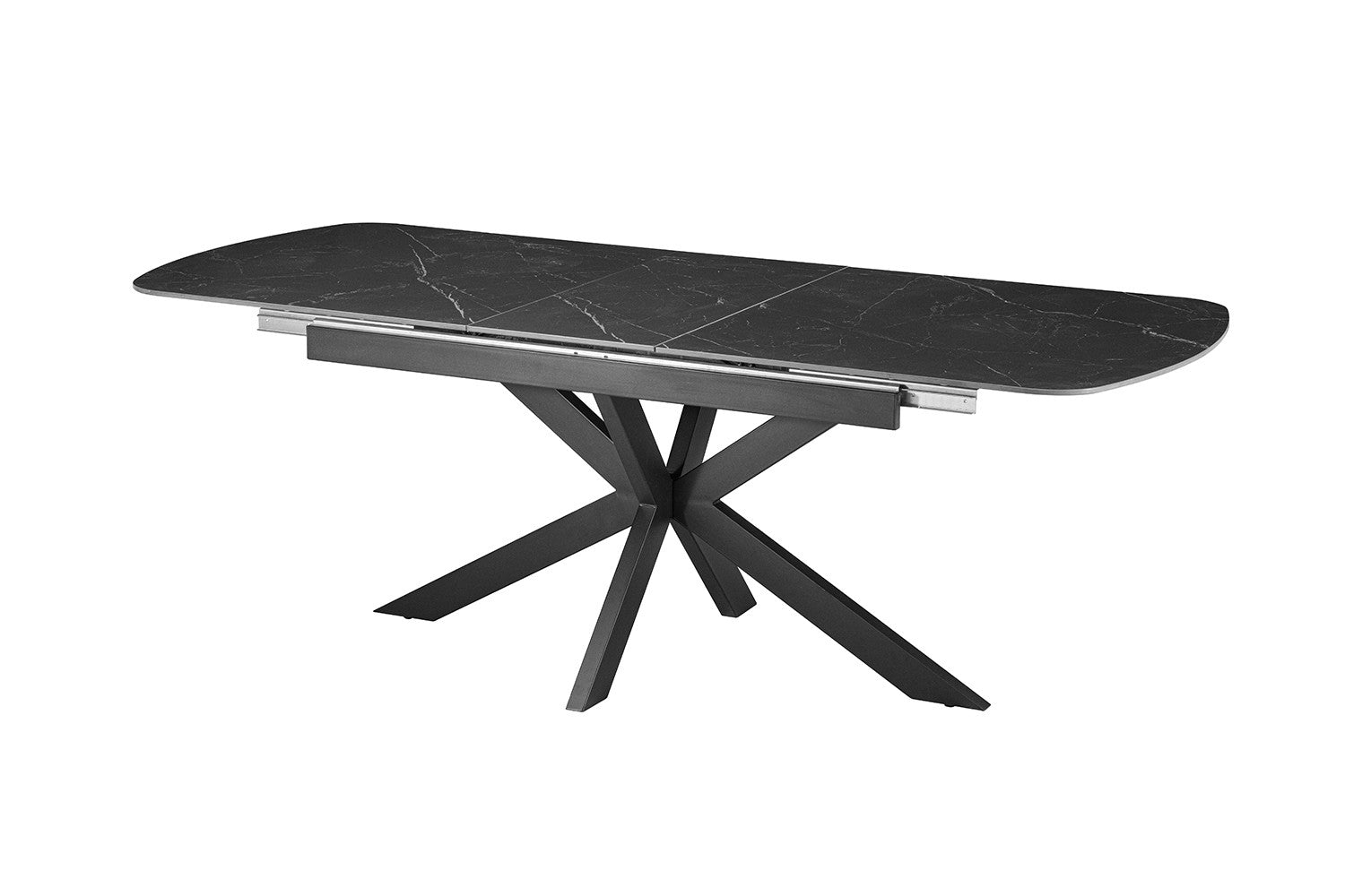 NEW - Uitschuifbare tafel 'Hestia' 180-220 cm Deens Ovaal Steen Zwart