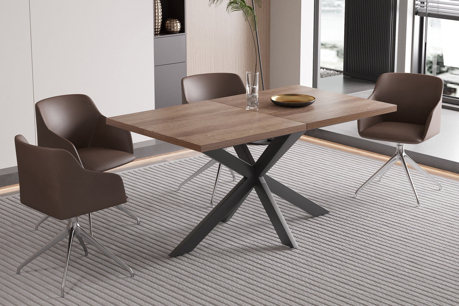 Uitschuifbare tafel 'Kos' 160-200 cm Donkerbruin
