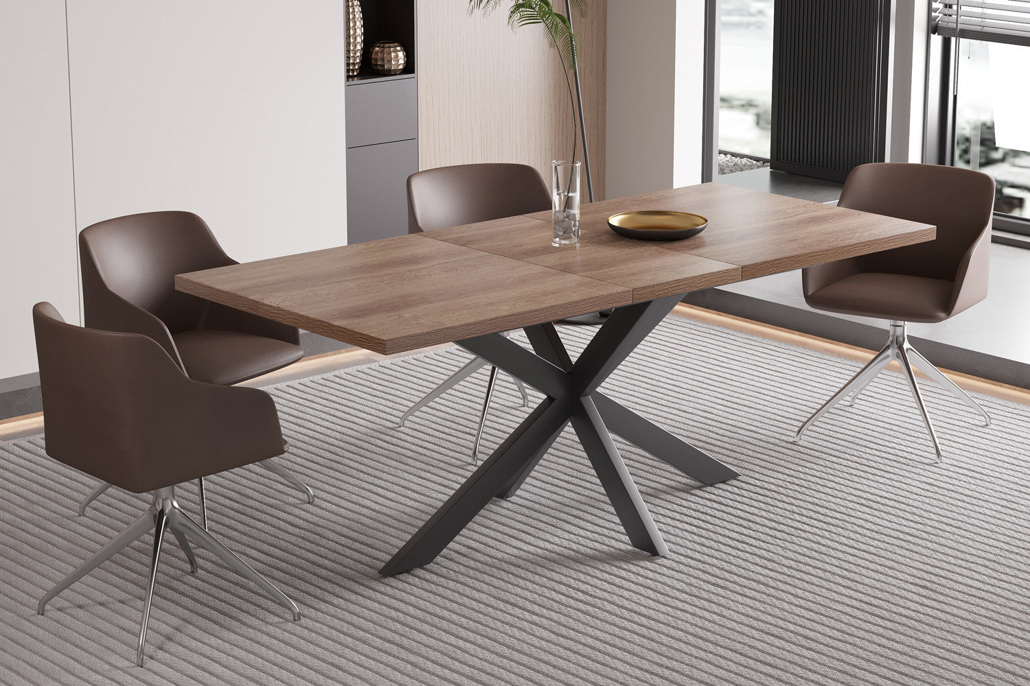 Uitschuifbare tafel 'Kos' 160-200 cm Donkerbruin