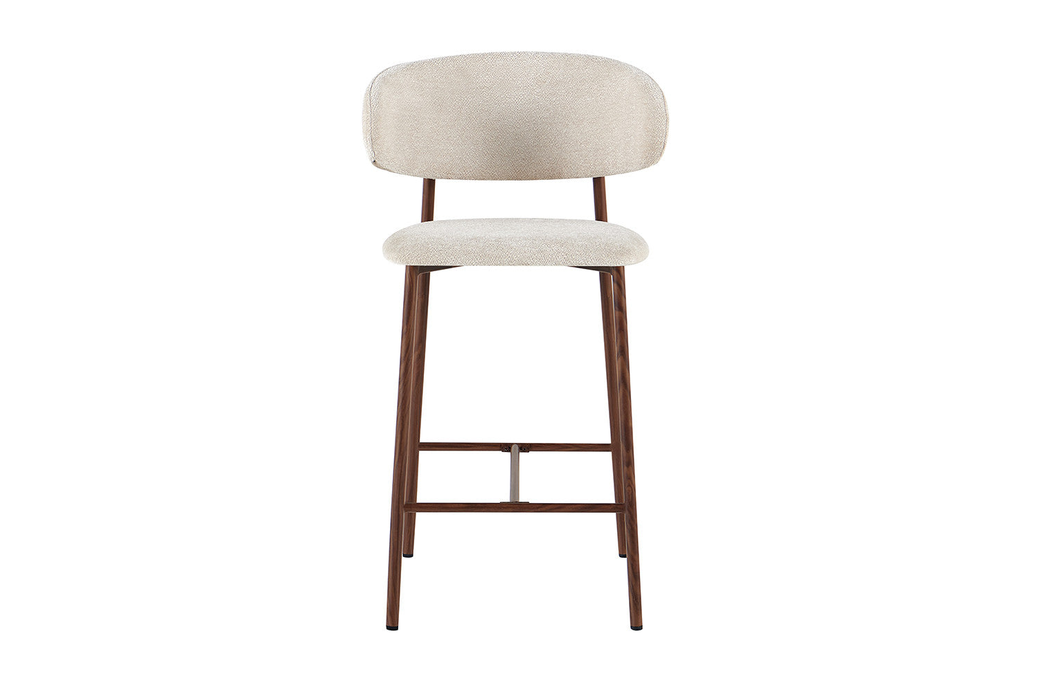 Counterstoel 'Coco' Walnoot - Stof Raven 24 Beige