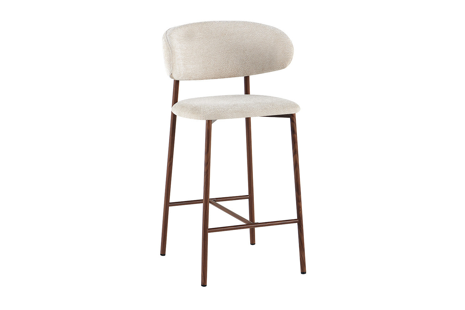 Counterstoel 'Coco' Walnoot - Stof Raven 24 Beige