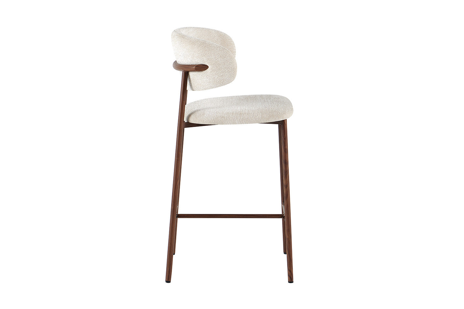 Counterstoel 'Coco' Walnoot - Stof Raven 24 Beige