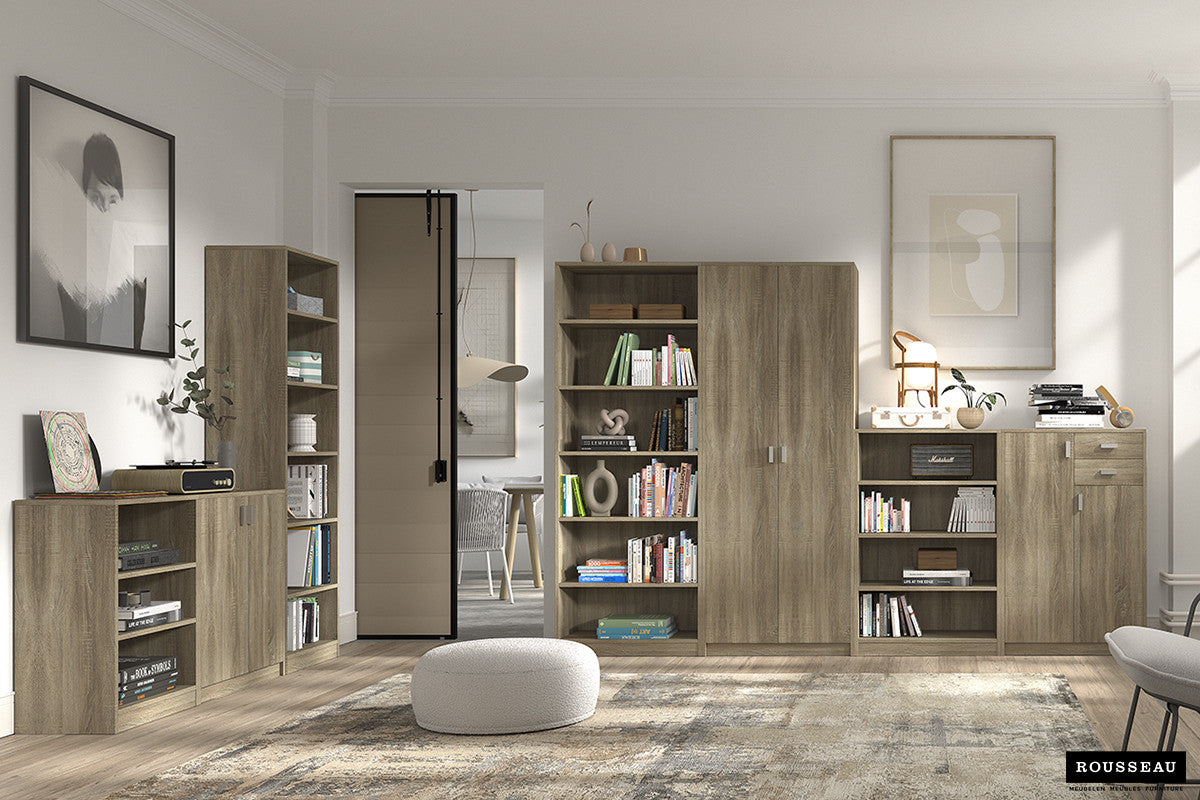 Boekenkast Space 3 legplanken Sonoma