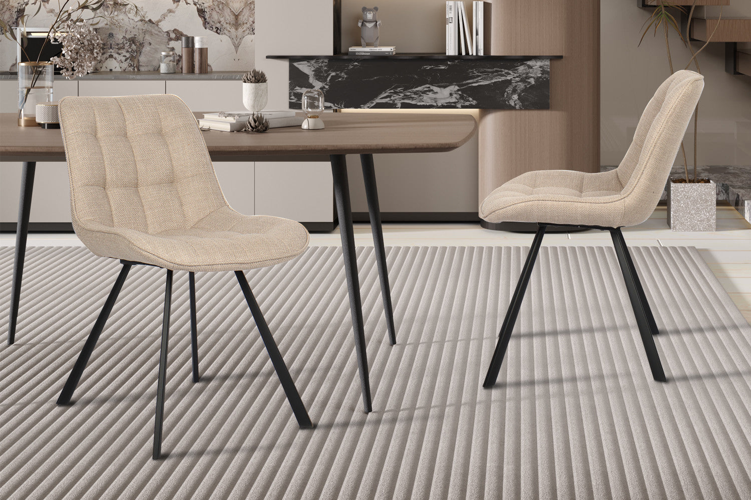 Eetkamerstoel Ariba Ote Montego Beige/Lichtgrijs