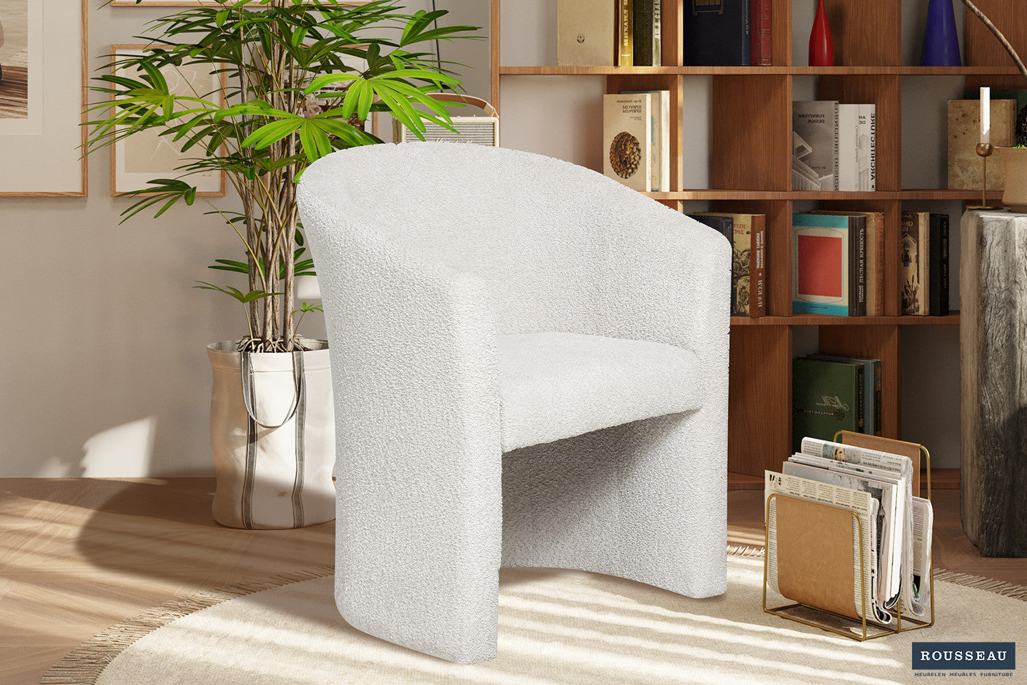 fauteuil Charlie in Bouclé Zand