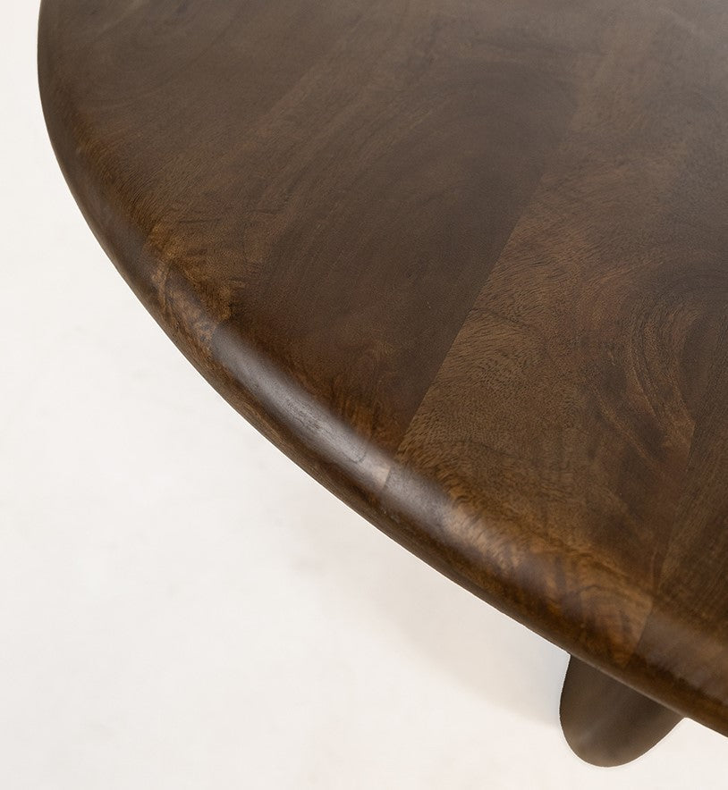 Eetkamertafel Ø130, Mango Brown Walnut