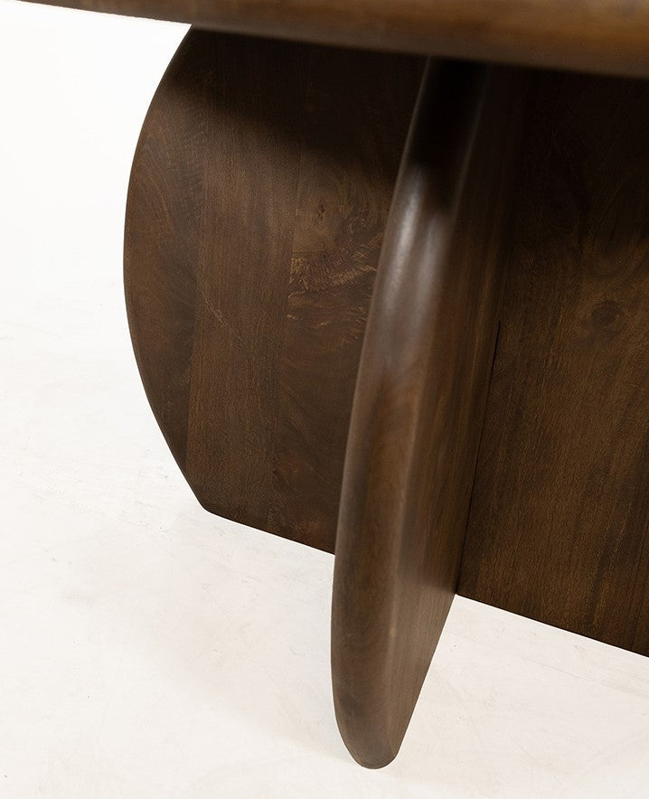 Eetkamertafel Ø130, Mango Brown Walnut