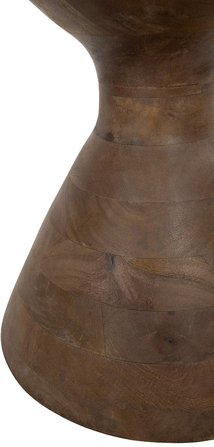 Yves bijzettafel Ø57, H47, Mango Matt Walnut, Smoke glass