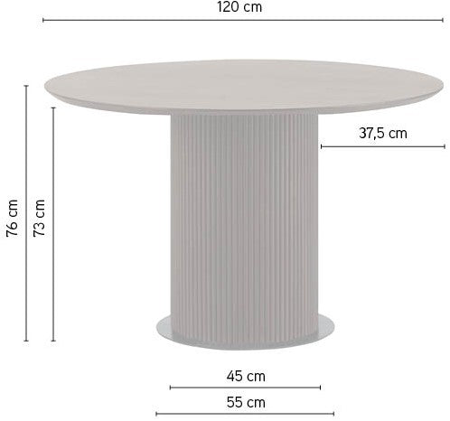 Eetkamertafel Ø120, Acacia Black