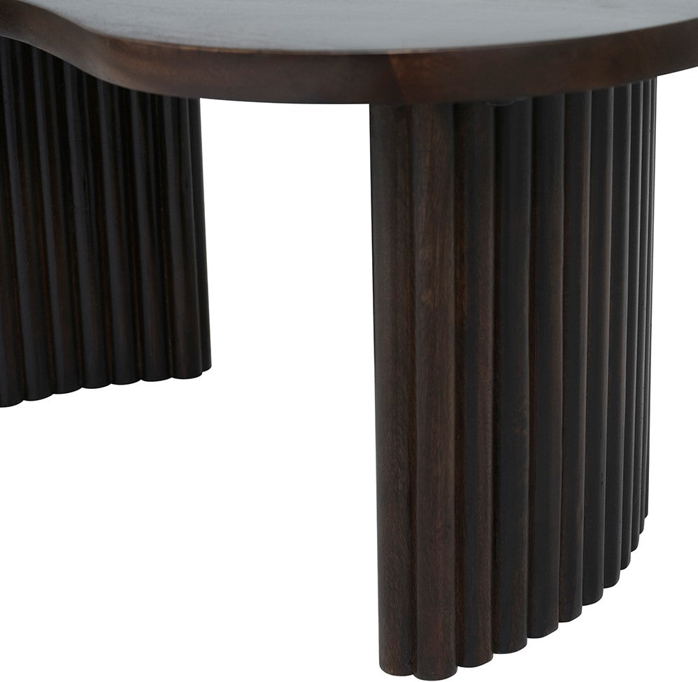 Firenze salontafel 85, boon vorm, Mango Brown Walnut