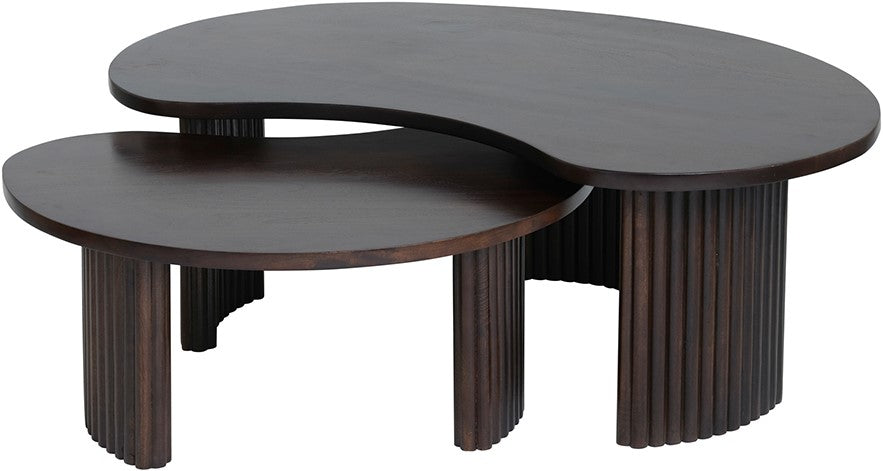 Firenze salontafel 85, boon vorm, Mango Brown Walnut