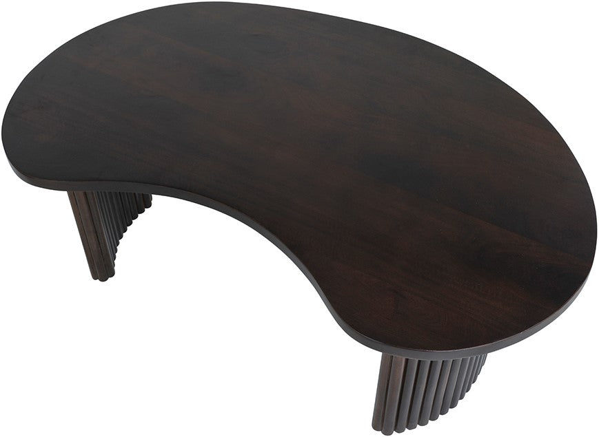 Firenze salontafel, boon vorm, Mango Brown Walnut