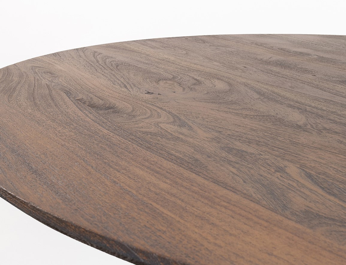 Eetkamertafel Ø130, Acacia Marron Brown