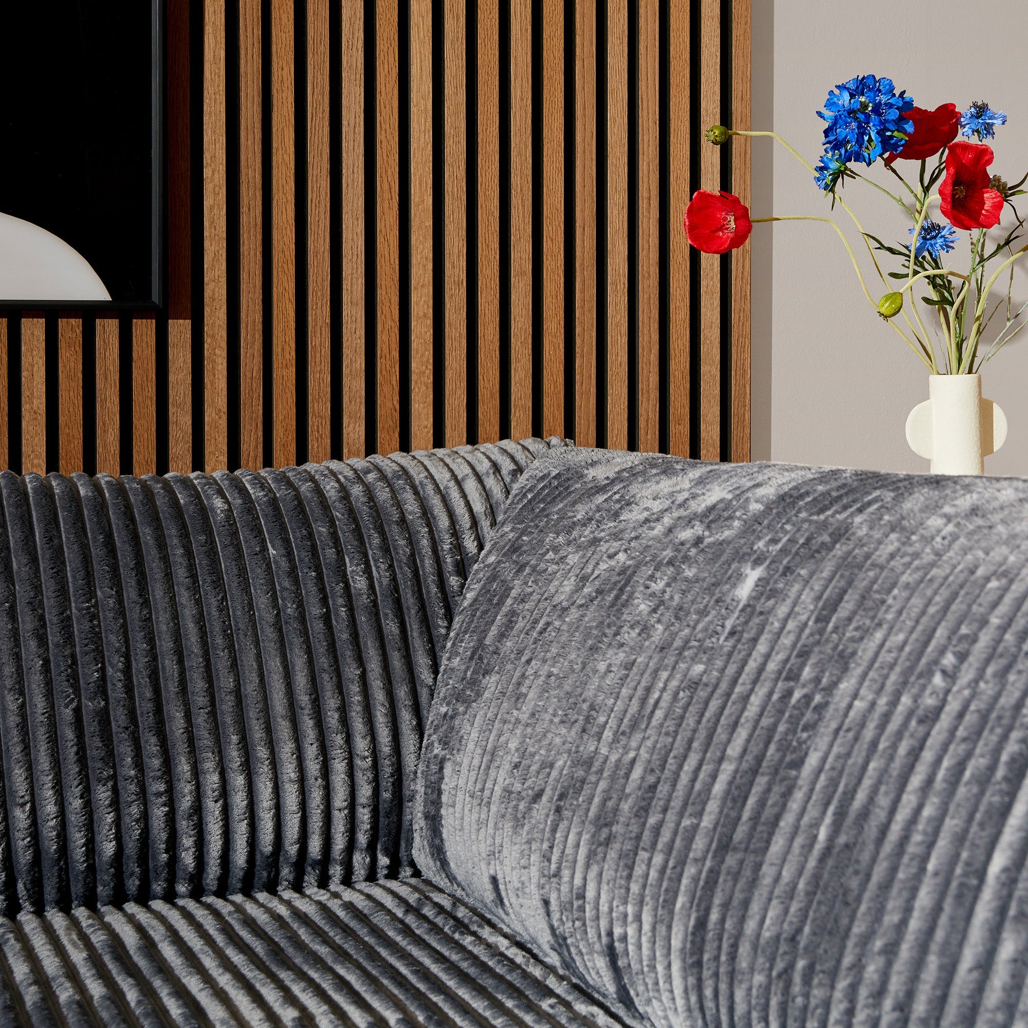 Hoekbank eddy | Divan Links + 2,5 zits | Antraciet