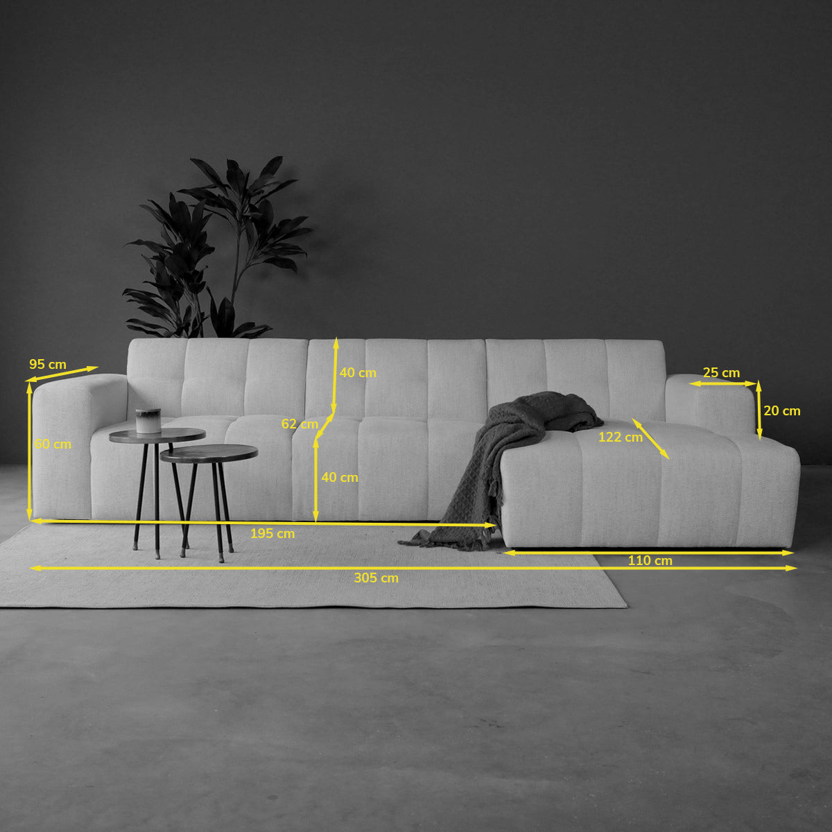 Loungebank Wave in groen