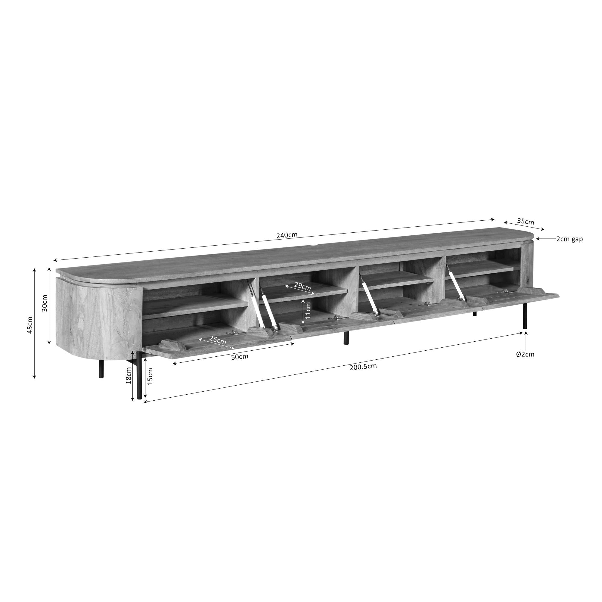Tv meubel Excellent Sand | 240 cm